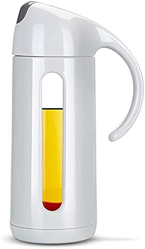 Premium Glass Oil and Vinegar Dispenser Set - 2500ml Green & 320ml Gray Kitchen Cruets - Leakproof & Dustproof Design for Salad Dressing, Cooking Oil, Balsamic Vinegar - Perfect for Restaurants, Home Kitchens and Gourmet Cooking