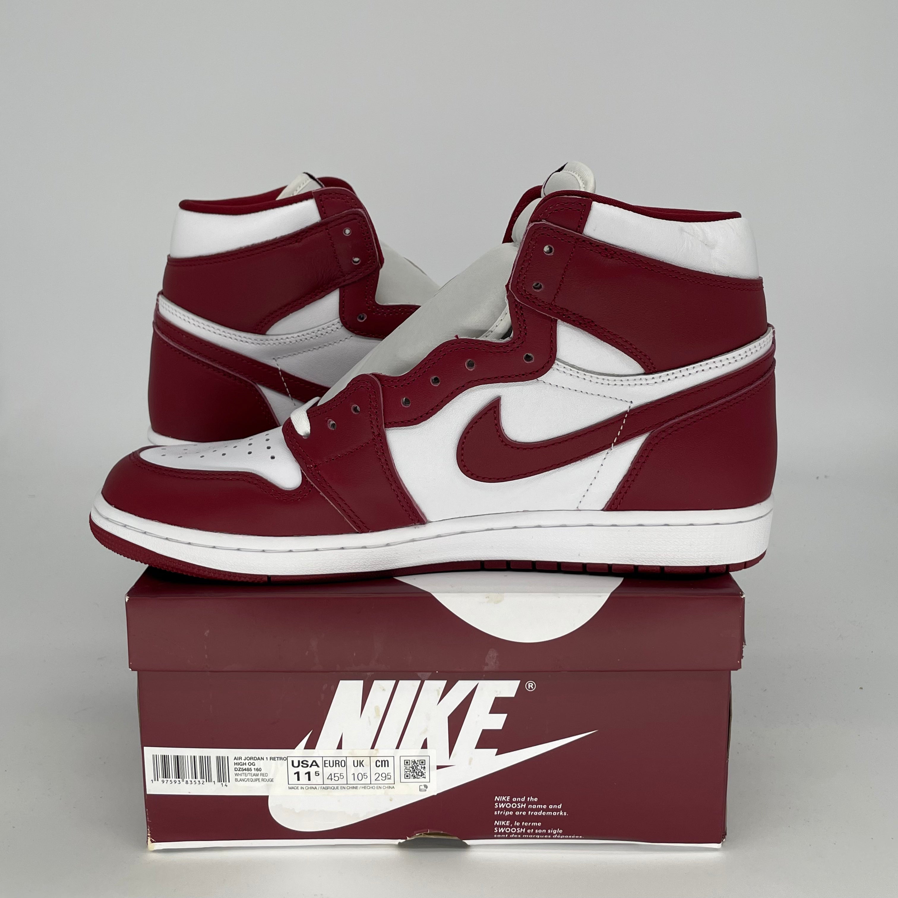 AIR JORDAN 1 ARTISANAL TEAM RED MEN'S BASKETBALL SHOES SIZE 11.5 DZ5485-160 - Perfect for Streetwear, Sneaker Collecting & Casual Fashion