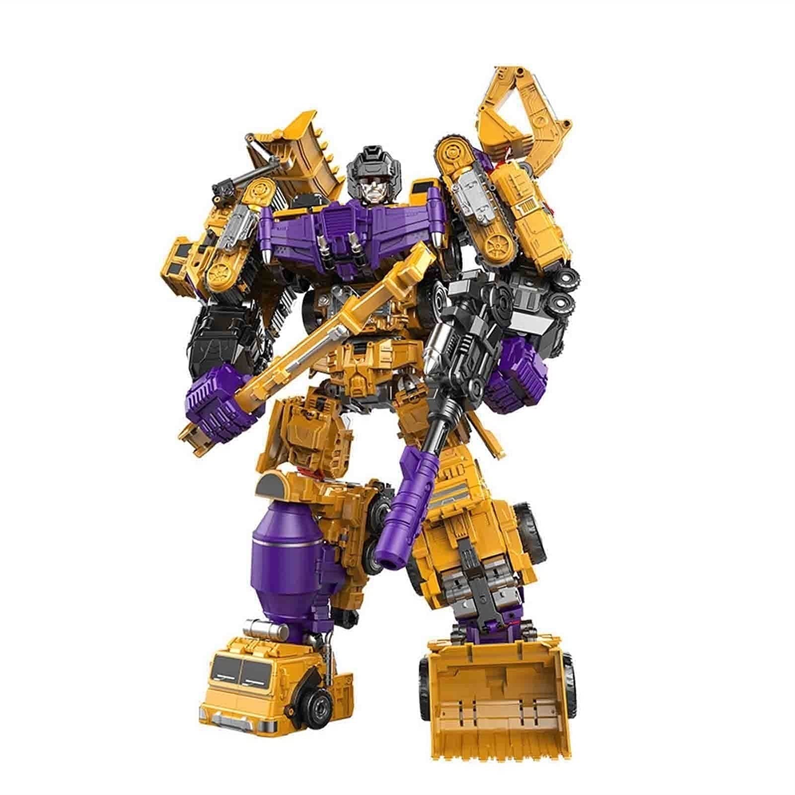 NBK Hercules KO Transformable Robot Toy - King Kong Excavator & Mixer Construction Vehicle Set for Kids | Action Figure Collectible for Boys | STEM Learning & Pretend Play Scenes