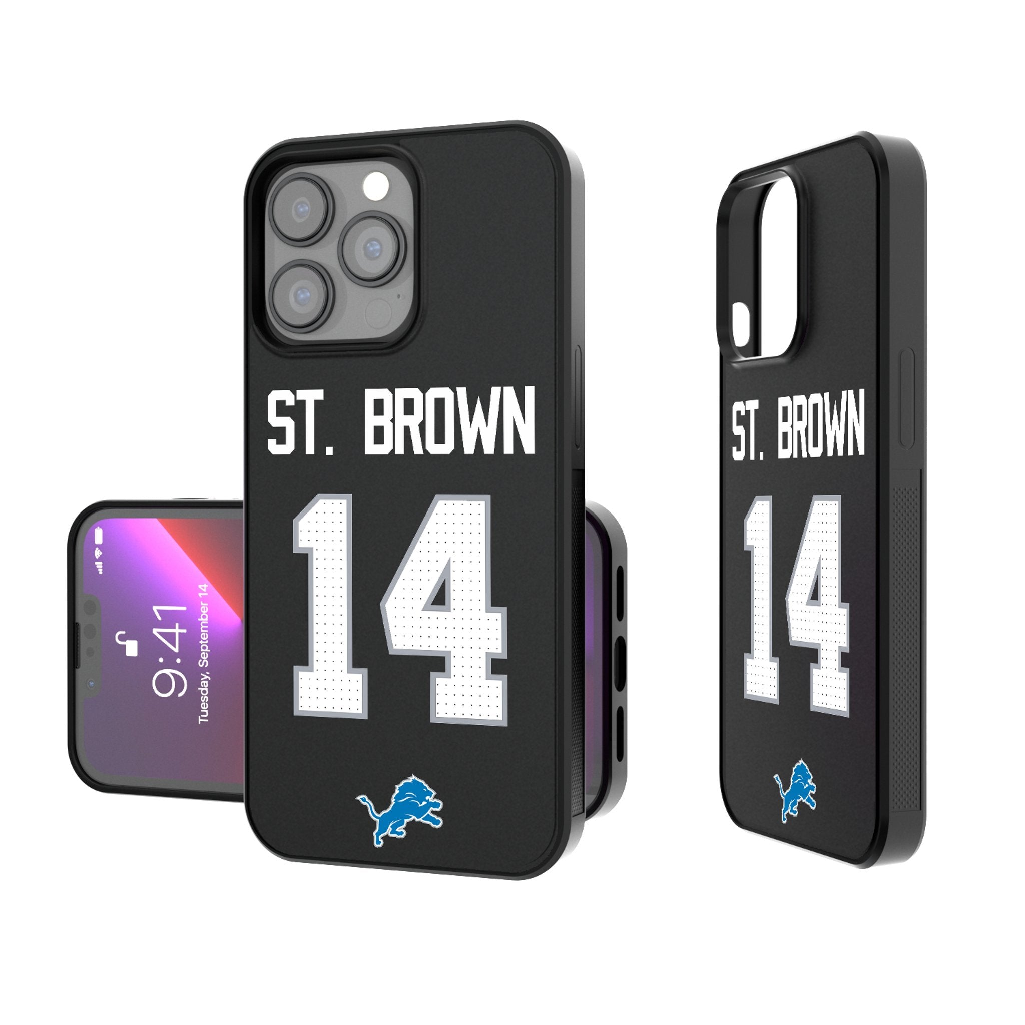 Amon Ra St. Brown Detroit Lions 14 Ready Bump Shockproof Phone Case for iPhone & Samsung - Perfect for Football Fans & Game Day Protection