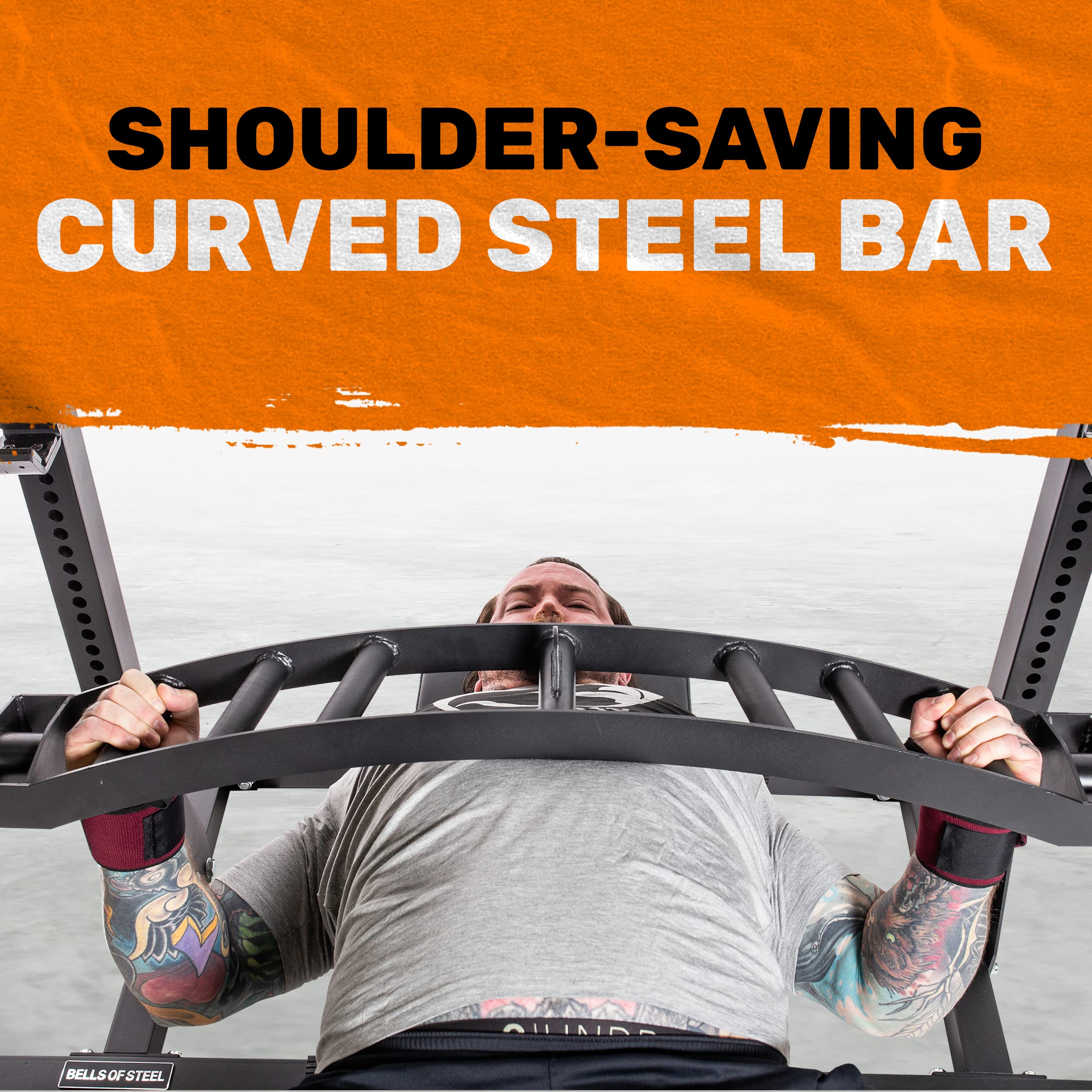 Bells of Steel Arch Nemesis Swiss Bar - Premium Multi-Grip Cambered Bench Press Bar for Strength Training | Tricep Workouts & Cable Attachments | Ideal for Home Gym & CrossFit Training