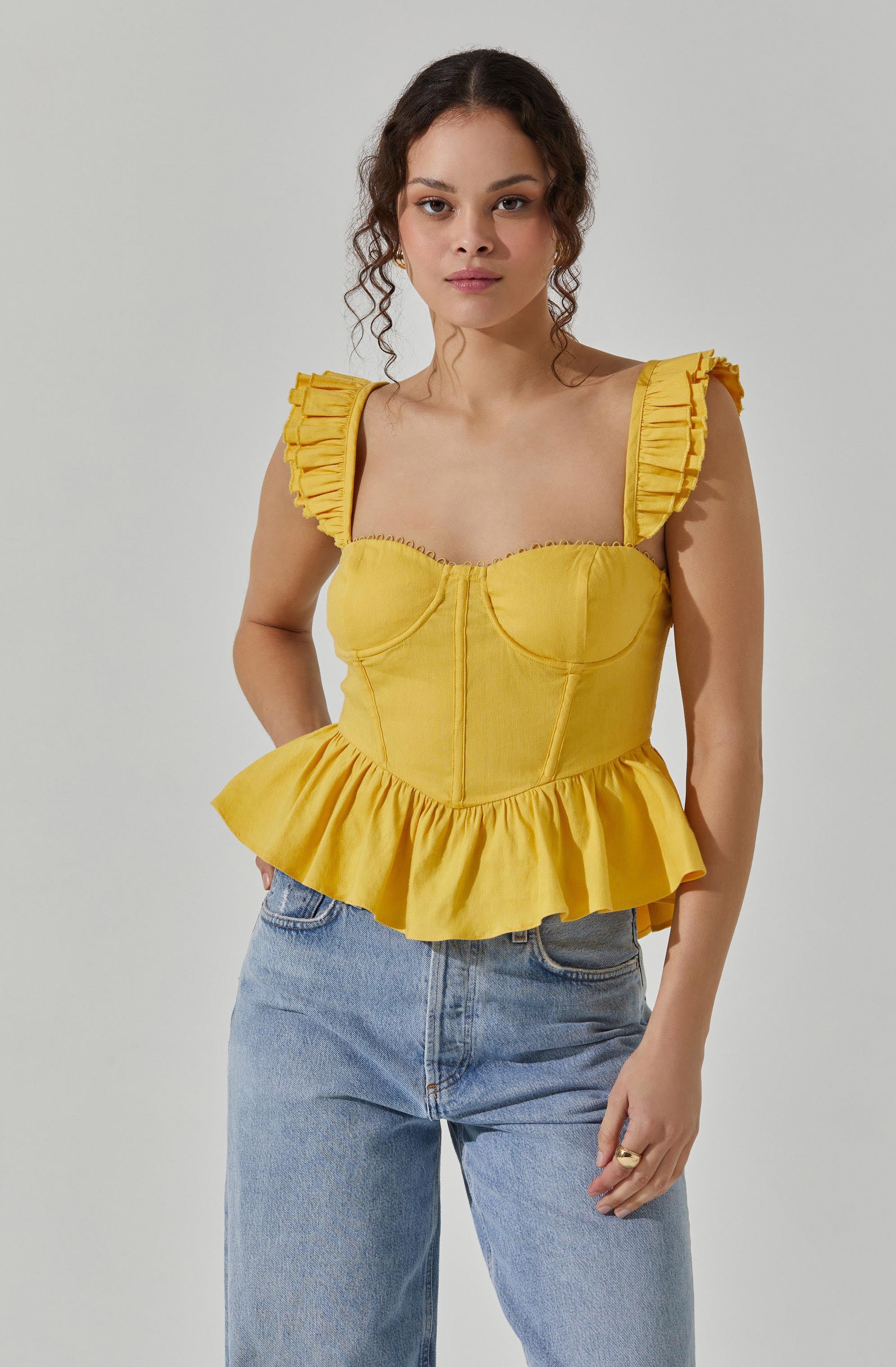 Baylin Peplum Top for Women - Flattering Ruffle Blouse, Casual & Party Wear, Perfect for Office, Date Night & Special Occasions