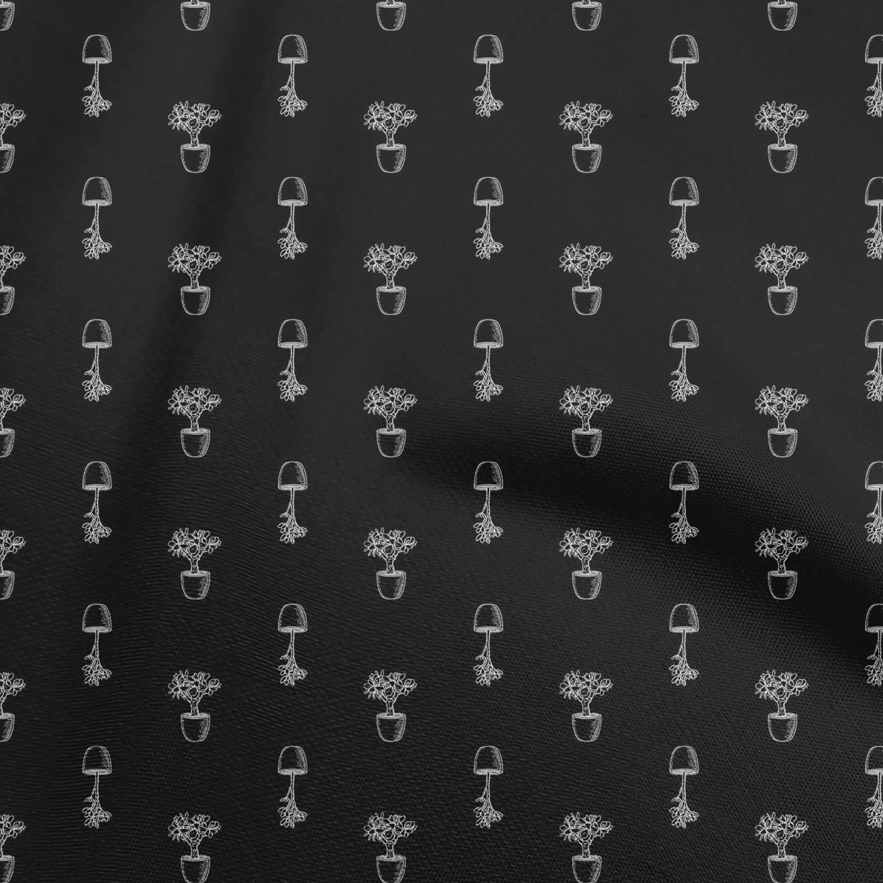 oneOone Silk Tabby Black Fabric - 42 Inch Wide Printed Fabric for House Plants, Craft Projects & Home Decor | Perfect for DIY Sewing, Upholstery & Decorative Accents