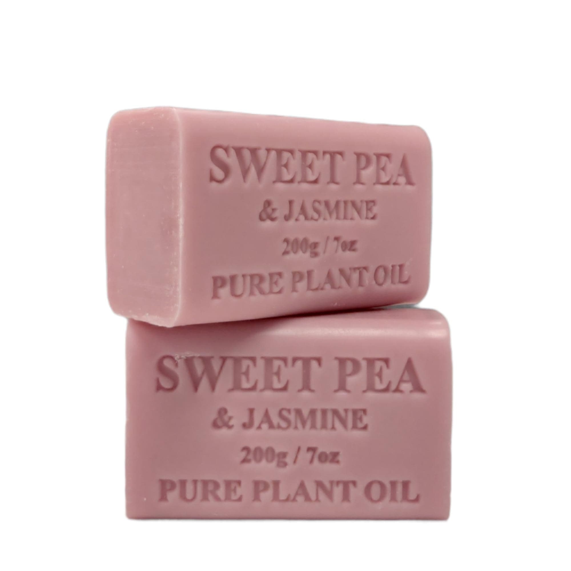 2x 200g Pure Natural Vegetable Oil Soap Bars - Sweet Pea & Jasmine Scented for Gentle Skin Cleansing | Perfect for Sensitive Skin, Eco-Friendly Bath & Gift Sets