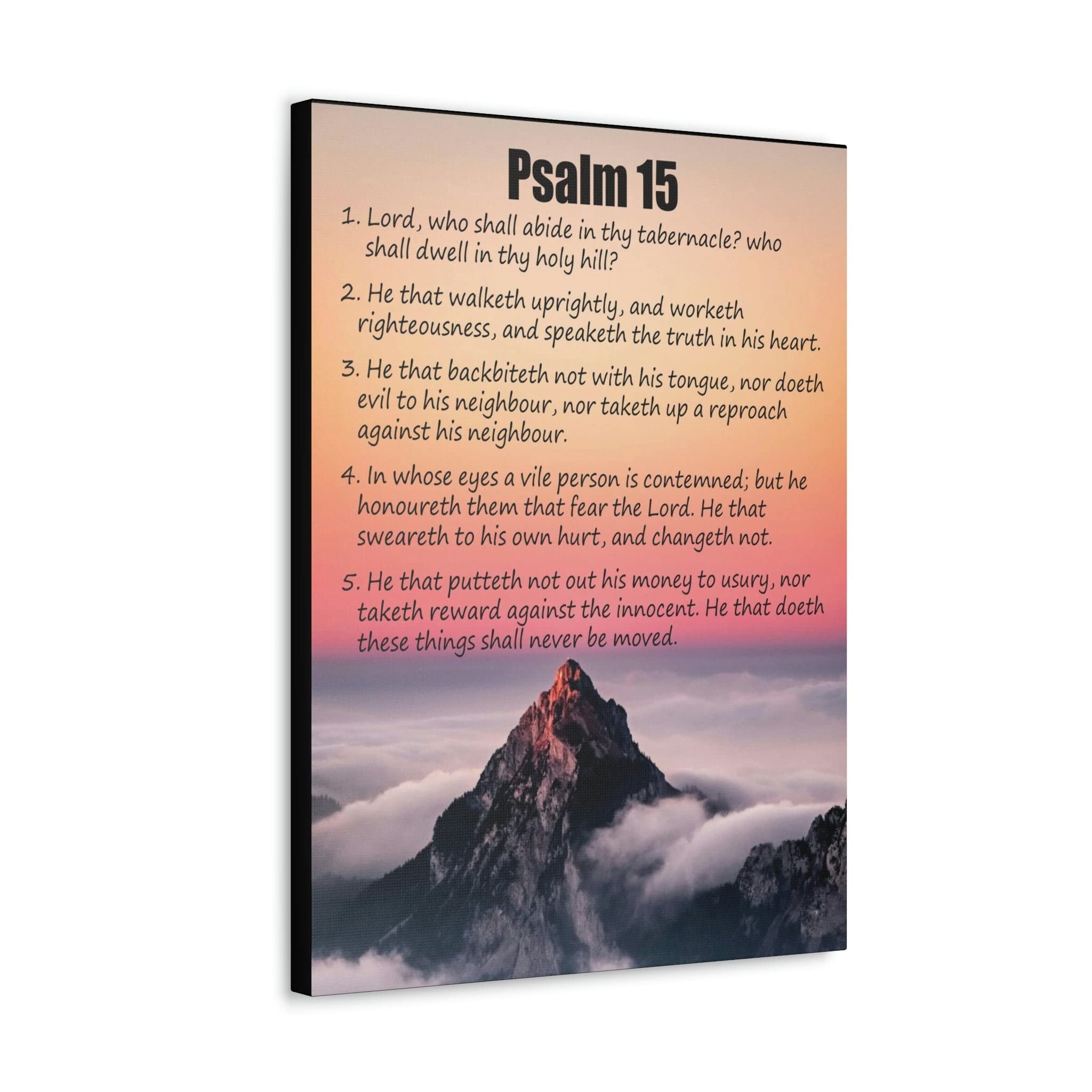 Bible Verse Canvas Wall Art - Psalm 15 'Abide in God's Sanctuary' Scripture Print, Christian Home Decor for Living Room, Bedroom & Church