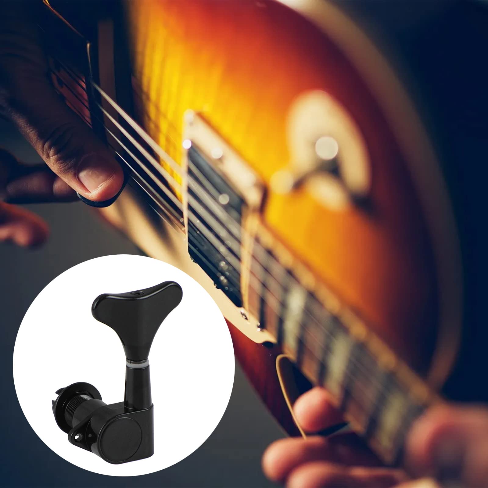 Premium 4-String Electric Bass Tuning Pegs - Right/Left Hand Machine Heads for Bass Guitar Replacement - Perfect for Live Performances, Studio Recording & DIY Bass Guitar Maintenance