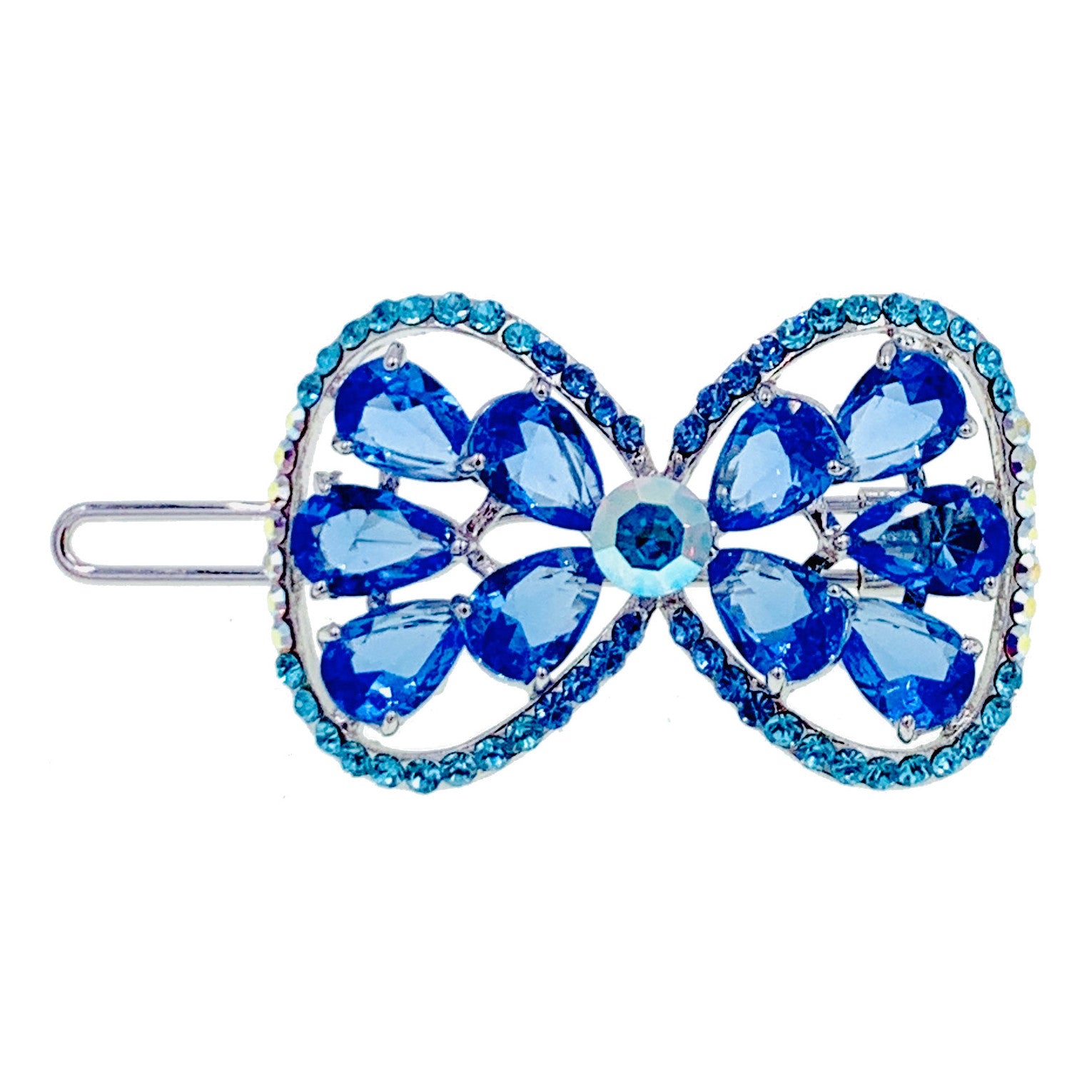 Aubrieta Bow Hair Clip with Swarovski Crystals - Elegant Hair Accessory for Weddings, Parties & Special Occasions