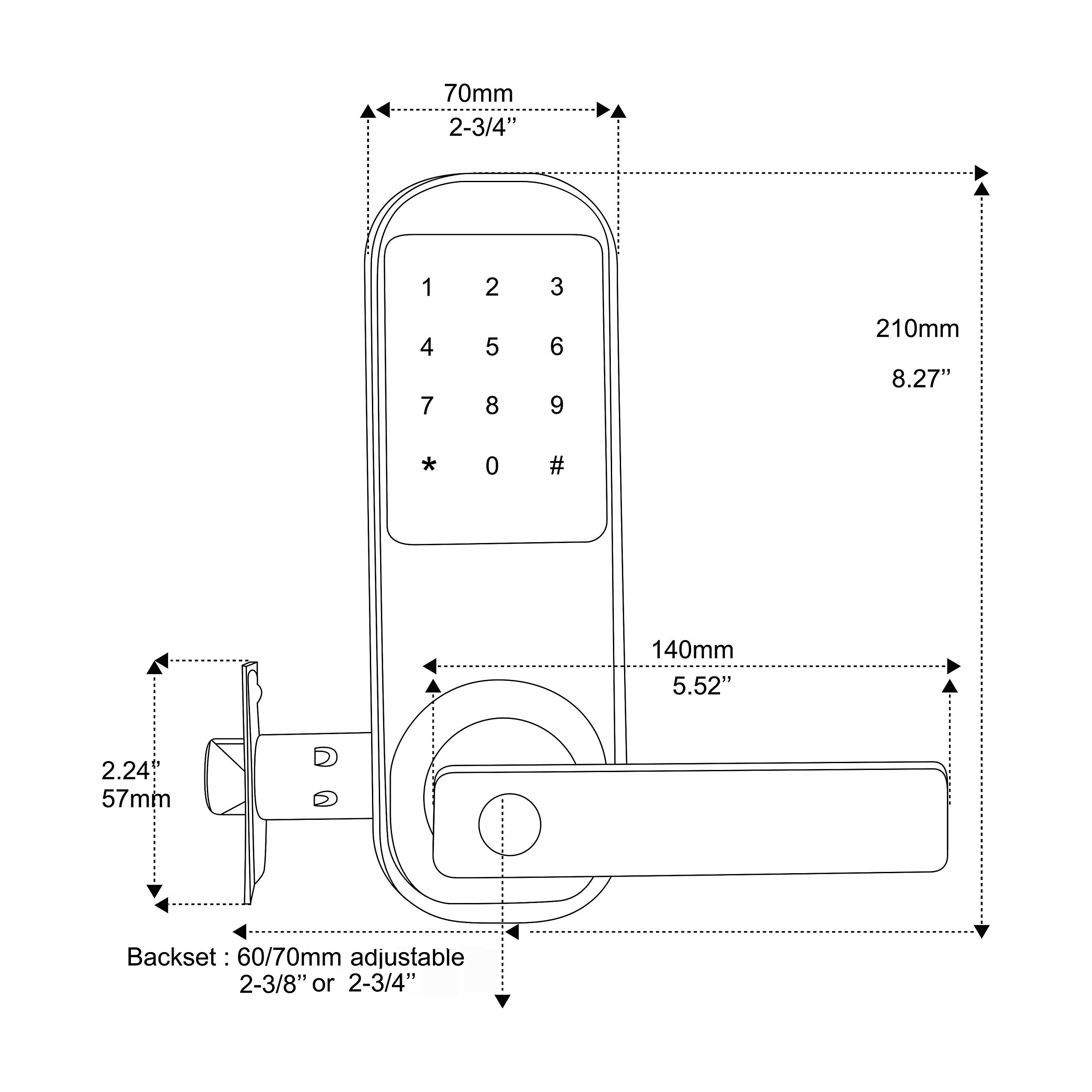 Smart Keyless Entry Door Lock - Electronic Code, Mifare Card & Mechanical Key (M10-ORB) | Secure Home & Office Access Control System