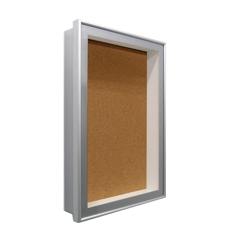 16x20 SwingFrame Designer Metal Shadow Box Display Case with Cork Board - 1 Inch Deep for Wall Decor, Memorabilia, and Photo Display in Home, Office, or Gallery