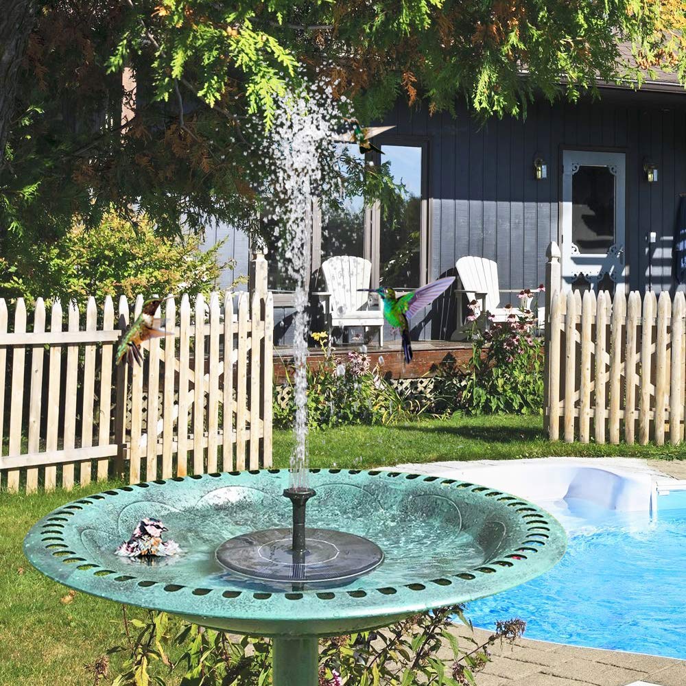 LAWOHO 1.5W Solar Fountain Pump - Upgraded Submersible Solar Water Pump Kit for Bird Baths, Small Ponds, Garden Decor & Lawn Ornaments | Perfect for Outdoor Decor, Backyard Water Features & Wildlife Attraction