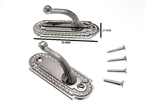 100-Pack Georgian Style Chrome Curtain Tie Backs - 70mm Elegant Drapery Holdbacks for Living Room, Bedroom & Window Decor