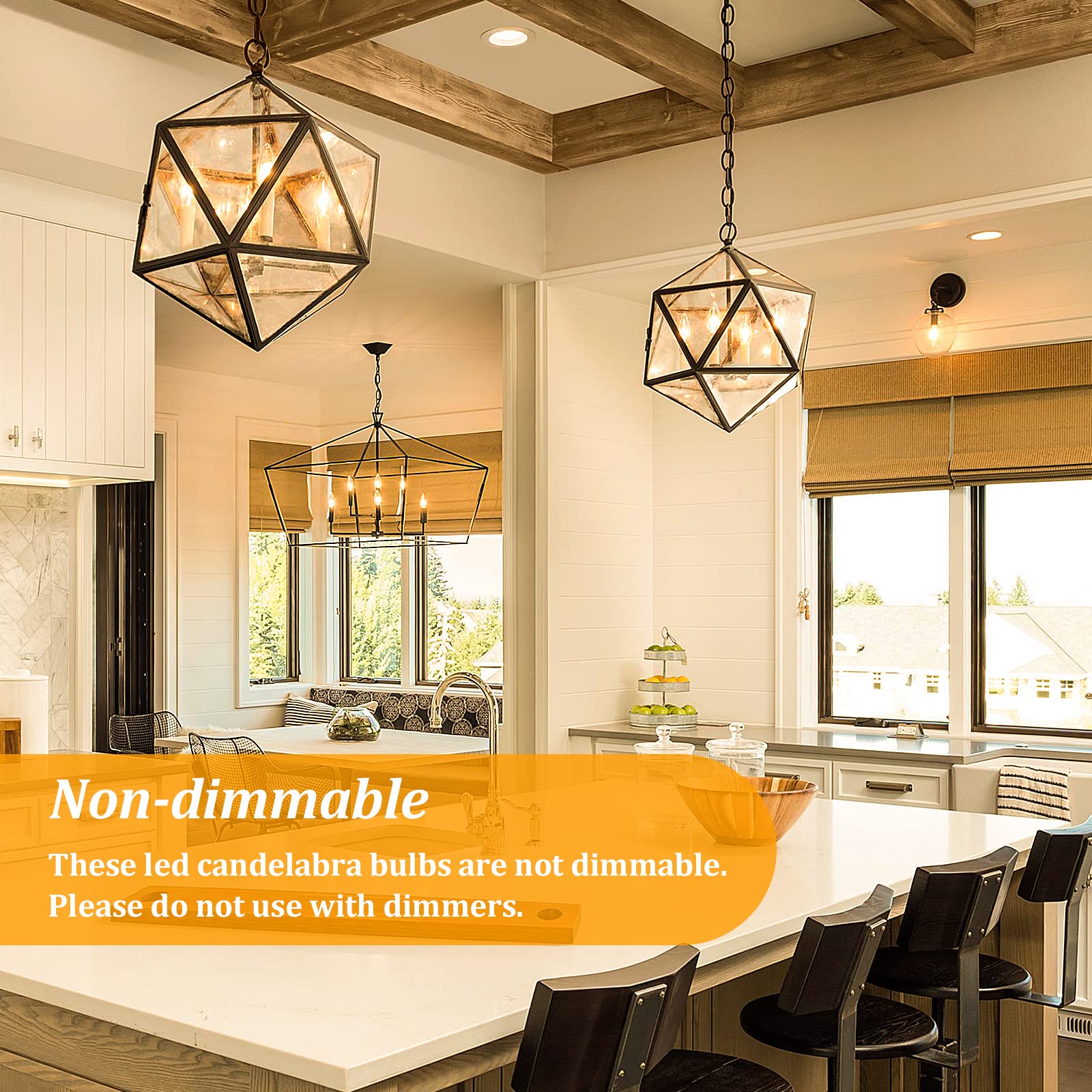 Brightever E12 LED Candelabra Light Bulbs 60W Equivalent, 5-Pack B11 6W Chandelier Bulbs, 620 Lumens 2700K Warm White Candle Light Bulbs - Clear Glass for Wall Sconces, Ceiling Fixtures & Decorative Lighting