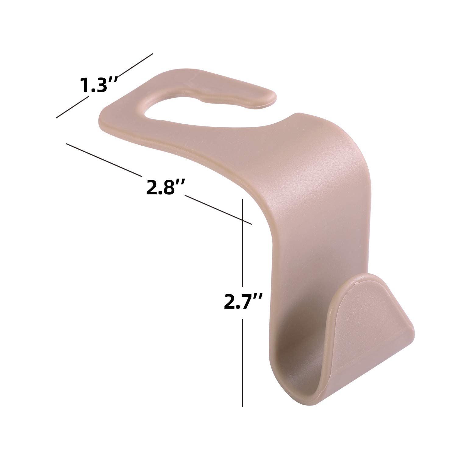 Premium Car Seat Headrest Hooks 4-Pack - Heavy Duty Beige Purse Hangers for Vehicles | Space-Saving Bag Holders for Purses, Groceries & Shopping Bags | Perfect for Road Trips, Commuting & Family Errands