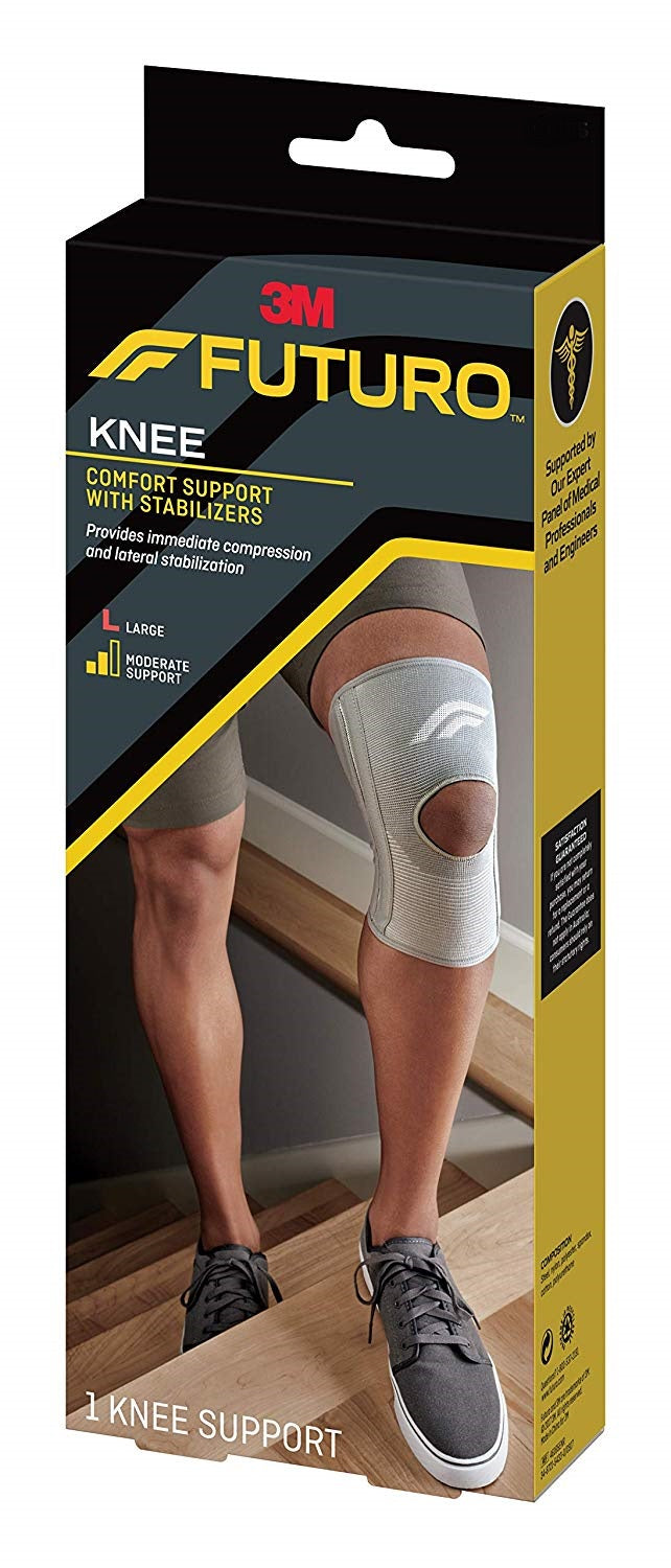 Futuro 46165EN Stabilizing Knee Support - Pack of 12 | Breathable & Adjustable Knee Brace for Pain Relief, Arthritis & Sports Injuries | Ideal for Running, Basketball & Daily Activities