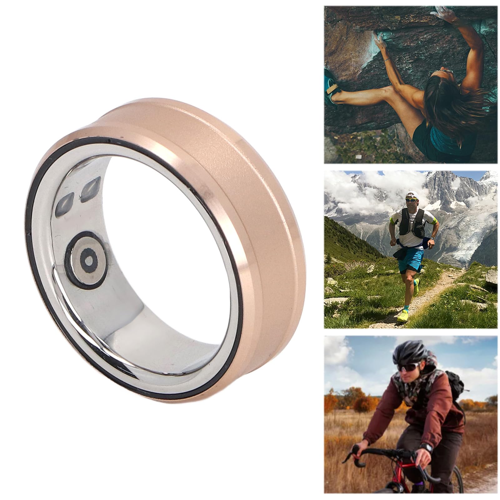 Smart Health Ring - Stainless Steel Fitness Tracker with Heart Rate & Sleep Monitor - Perfect for Workouts, Running & Daily Activity Tracking