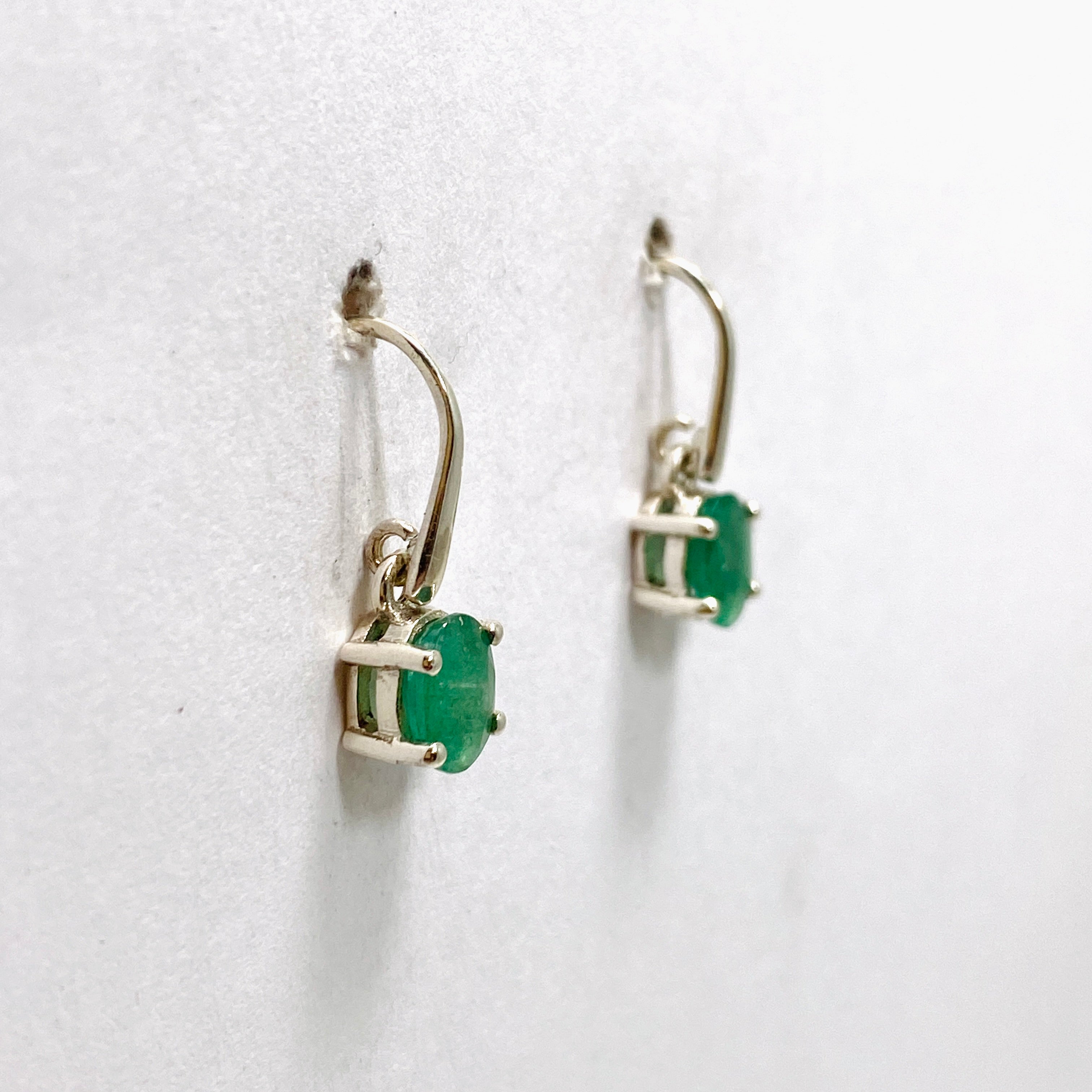 Emerald Green Oval Faceted Stud Earrings for Women - 925 Sterling Silver Jewelry - Perfect for Parties, Weddings & Everyday Wear