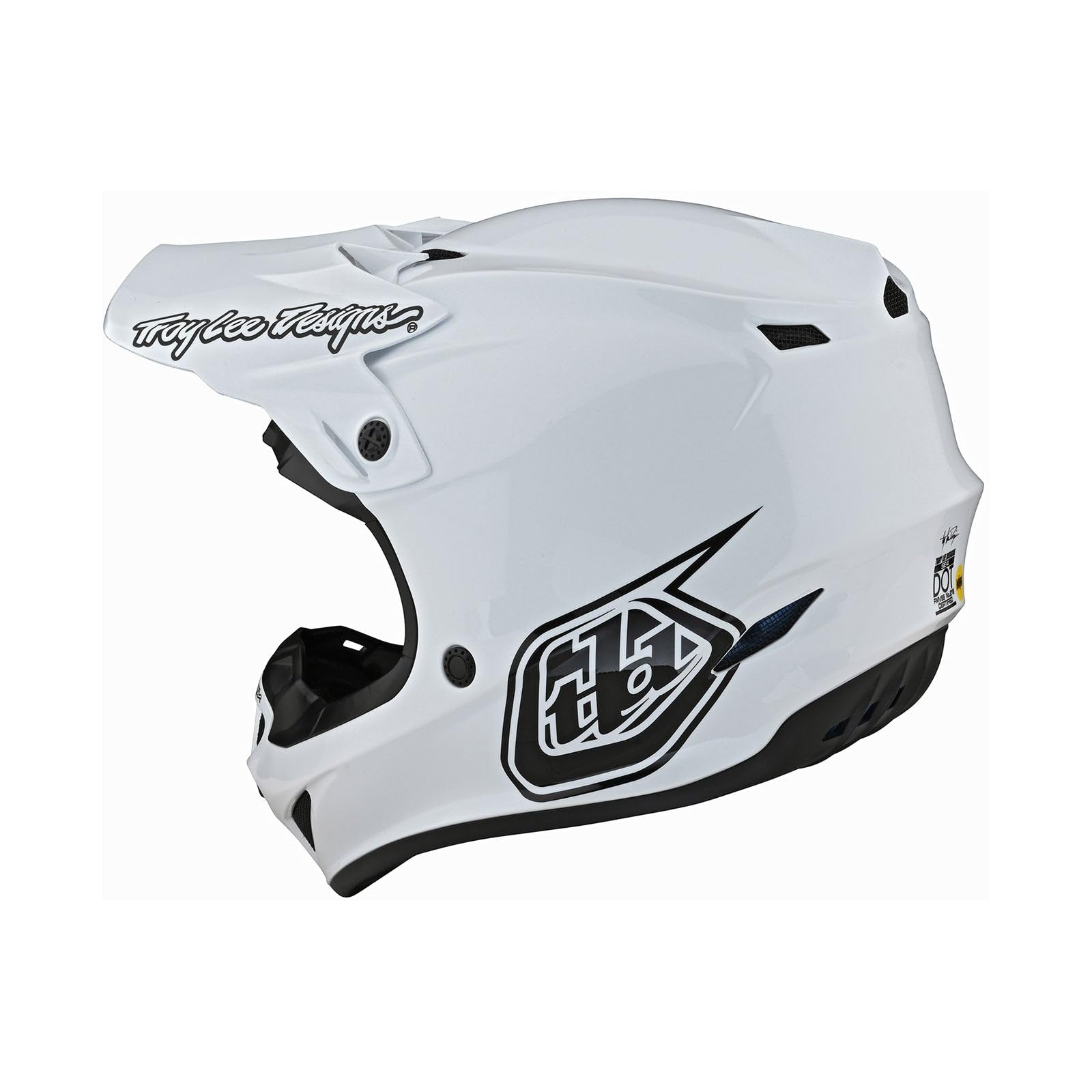 Troy Lee Designs SE4 Motocross MX Helmet - Lightweight Polyacrylite Shell, Mono White (Large) - Perfect for Off-Road Racing & Trail Riding