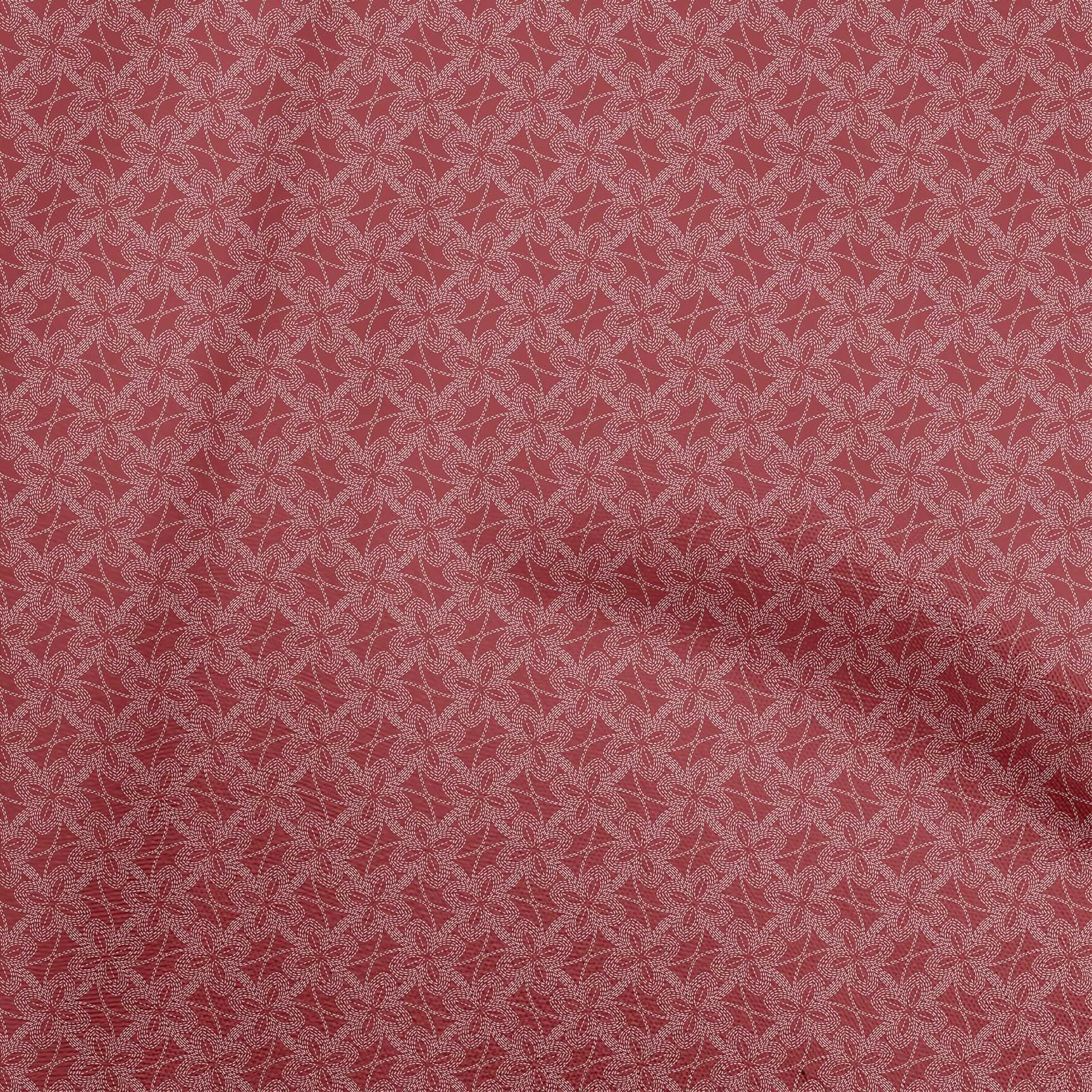 Premium Velvet Maroon Japanese Sashiko Fabric by The Yard - 58 Inch Wide Printed DIY Sewing Material for Clothing, Quilting & Home Decor | Asian-Inspired Craft Supplies for Bags, Apparel & Decorative Projects