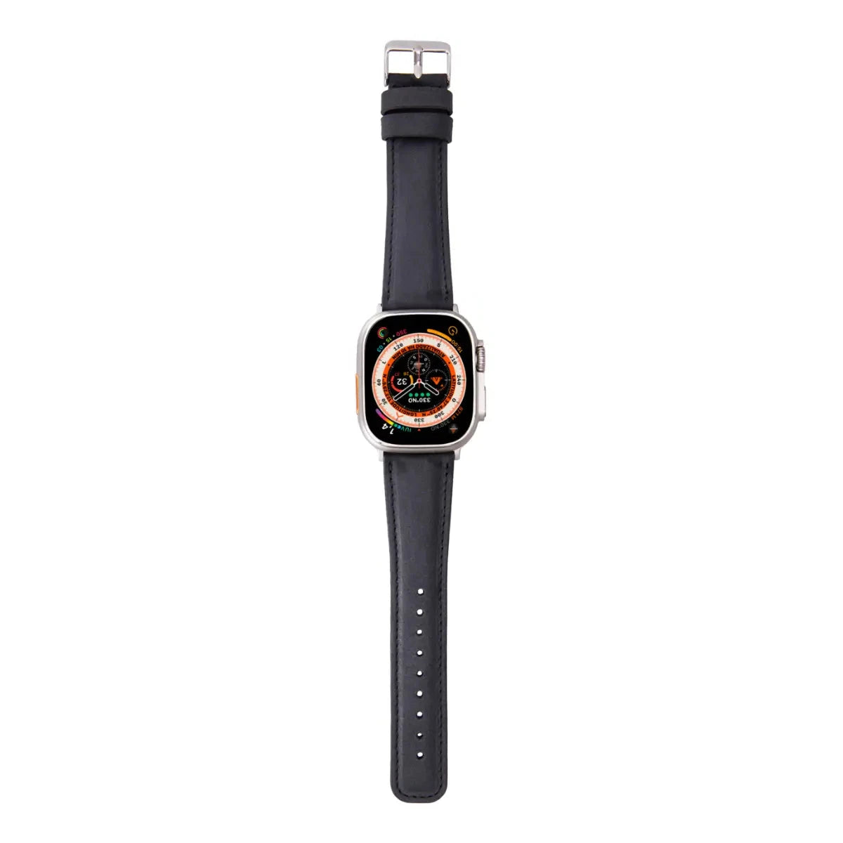 Premium Dark Gray Genuine Leather Apple Watch Band - Classic & Durable Strap for Apple Watch Series 9/8/7/6/SE - Perfect for Work, Gym & Everyday Wear
