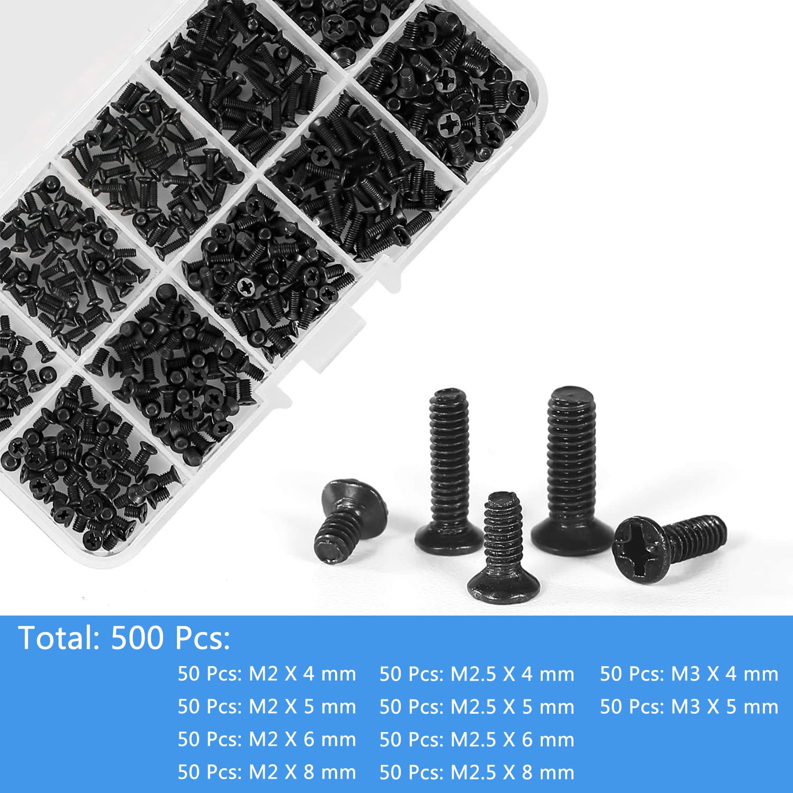 Premium Computer Screws & Laptop Screws Kit - 10 Size Micro Screw Set for Laptop, Motherboard, Watch & Electronics Repair - Ideal for DIY Fixes, Tech Maintenance & Home Office Workspace Setup