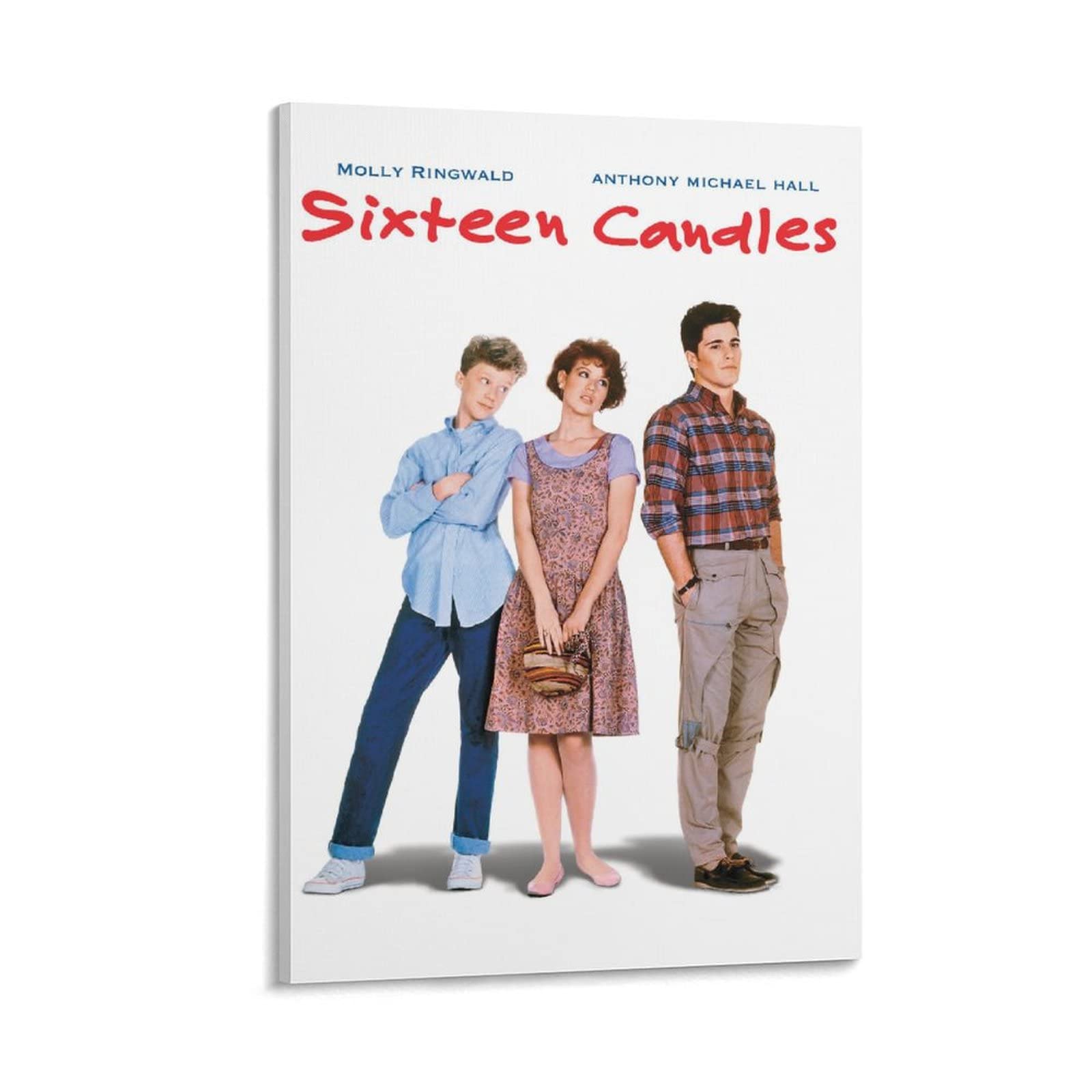 Vintage Sixteen Candles (1984) Movie Poster - Classic 80s Film Wall Art Decor, Canvas Print 24x36 inches (60x90cm) - Perfect for Home Theater, Bedroom Decor & Gift for Movie Lovers