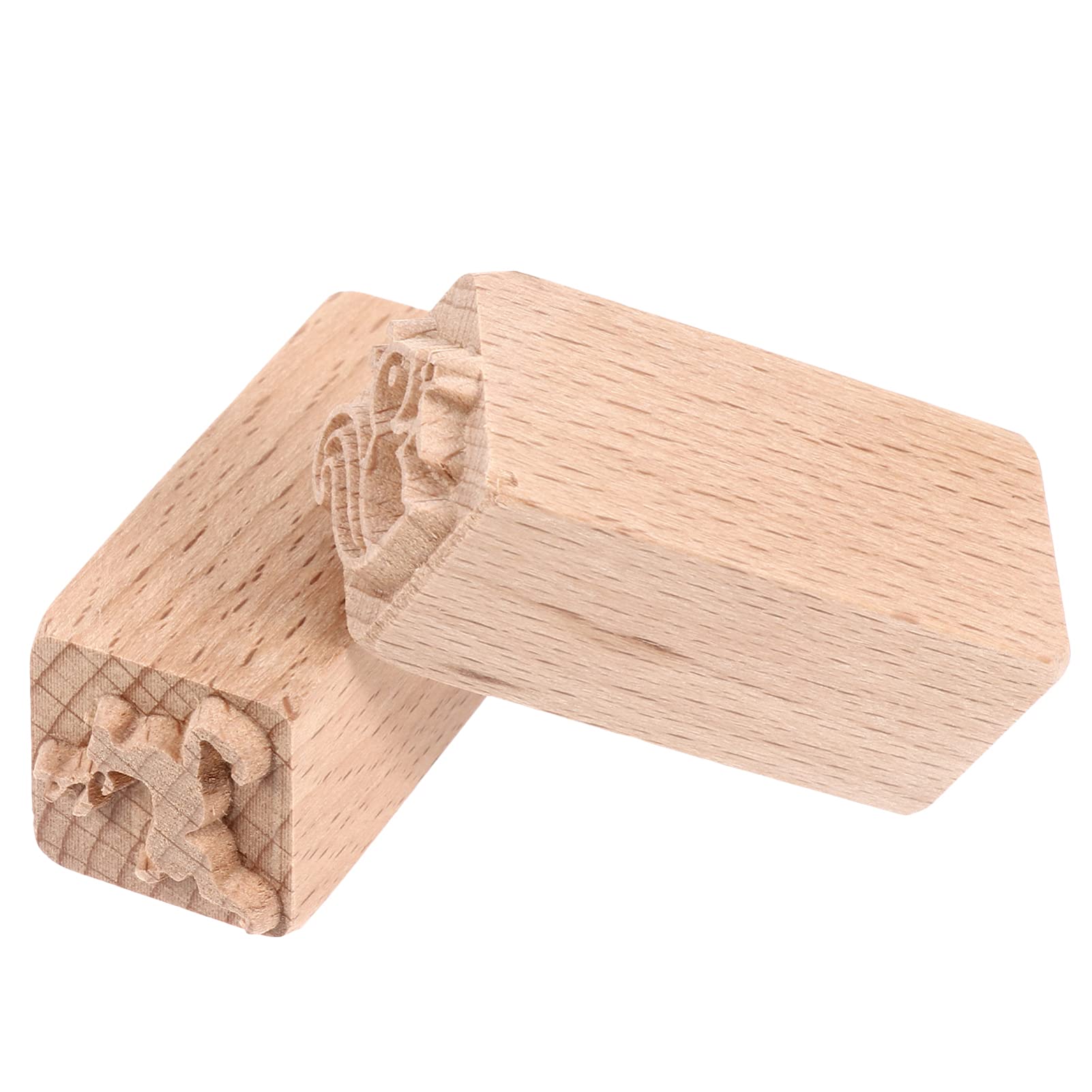 2PCS Wooden Square Stamps for DIY - Unique Handmade Seal with Chic Patterns for Scrapbooking, Kids Crafts, and Personalized Gifts - Perfect for Journals, Cards, and Art Projects