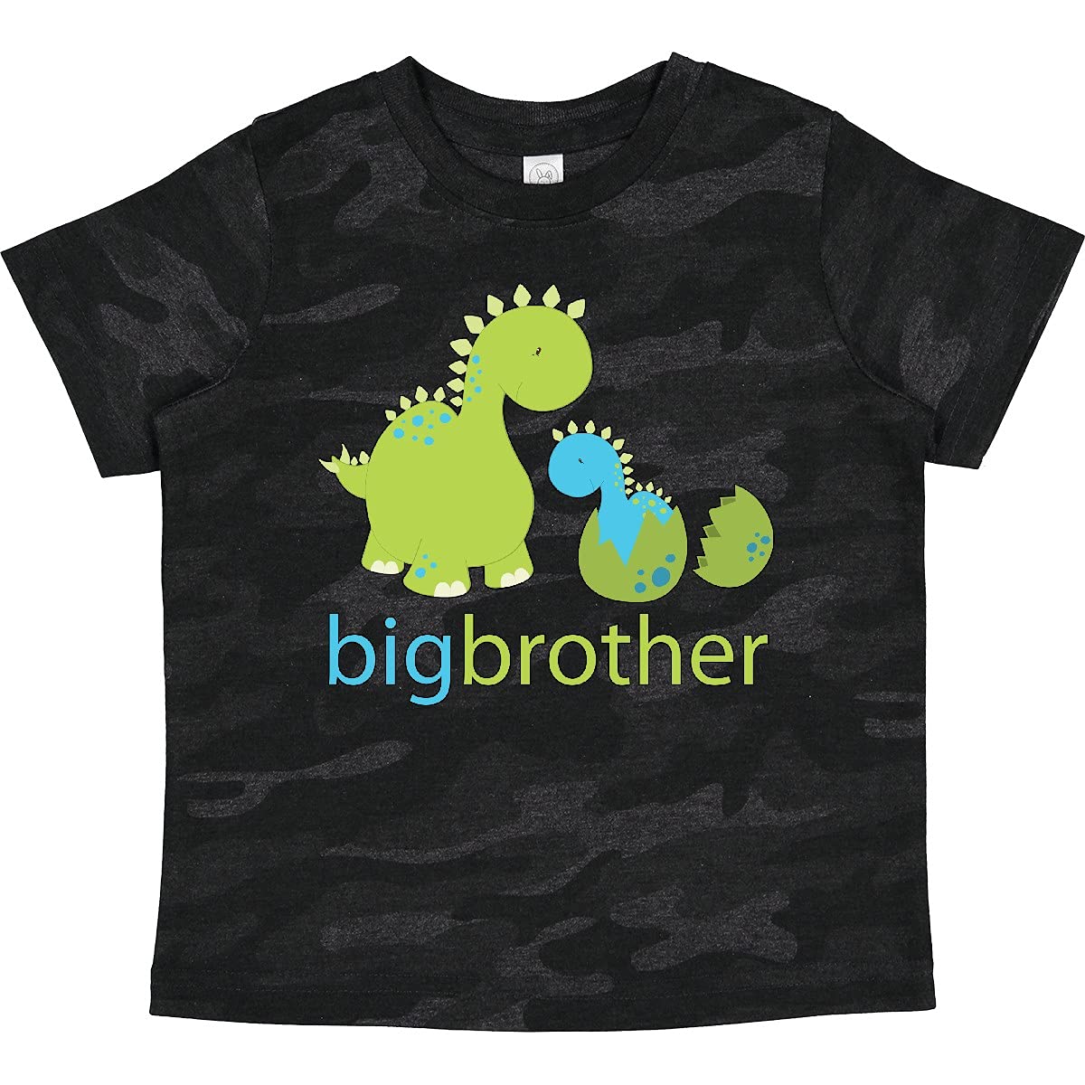 Inktastic Happy Dinosaur Big Brother Toddler T-Shirt - Cute Dino Graphic Tee for Toddler Boys & Girls - Perfect Sibling Matching Outfit & Birthday Gift