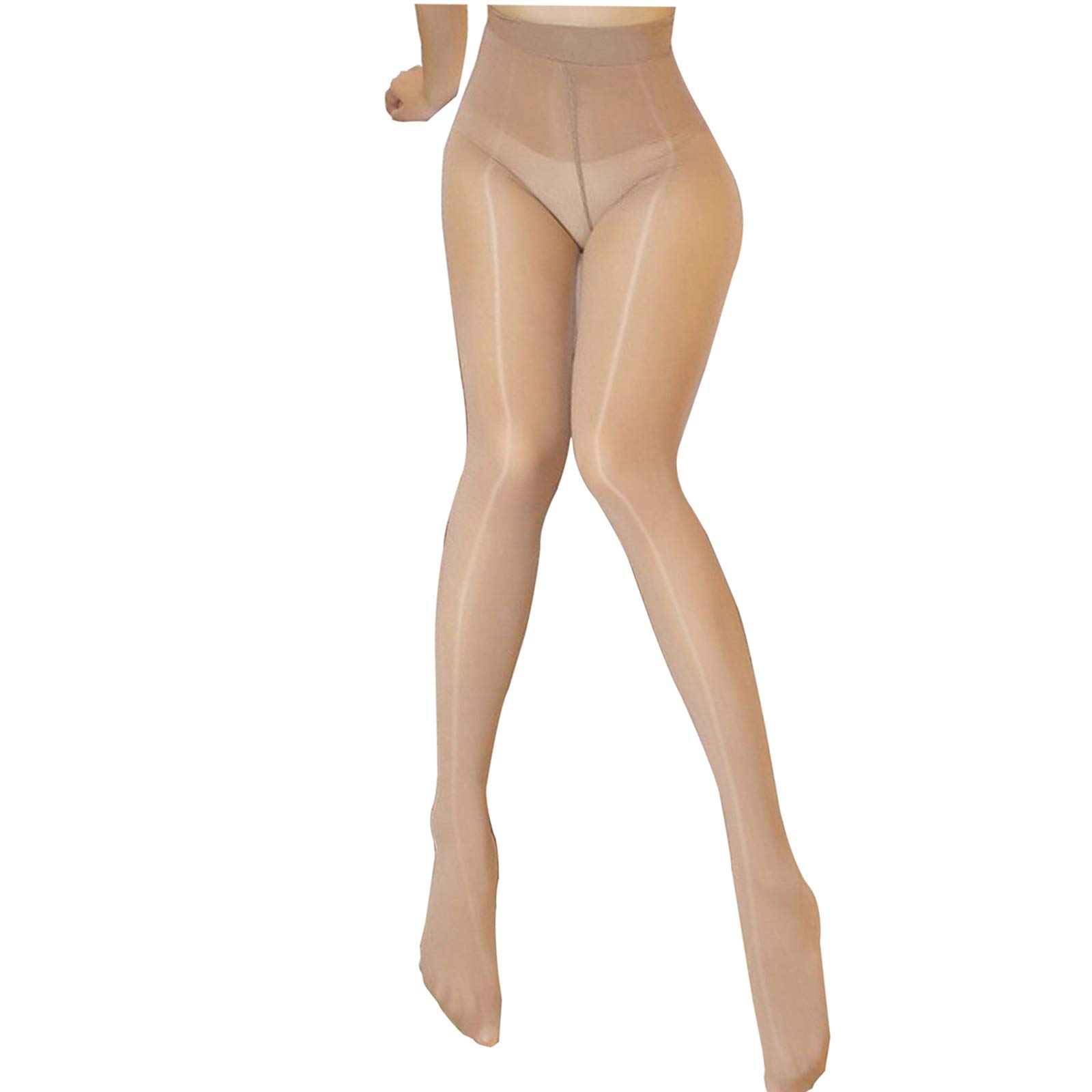 HTRUIYA Women's 8 Denier Sheer Tights - High Waist Smooth Shiny Pantyhose Stockings for Everyday Wear, Office & Date Night