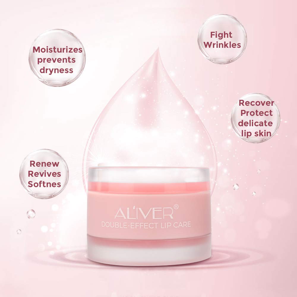 Collagen Peptide Lip Sleep Mask & Peach Lip Scrub - Overnight Moisturizing Treatment for Dry, Chapped, Peeling & Cracked Lips | Hydrating Lip Balm for Deep Repair | Perfect for Nighttime Lip Care & Winter Lip Protection (Peach Scent)