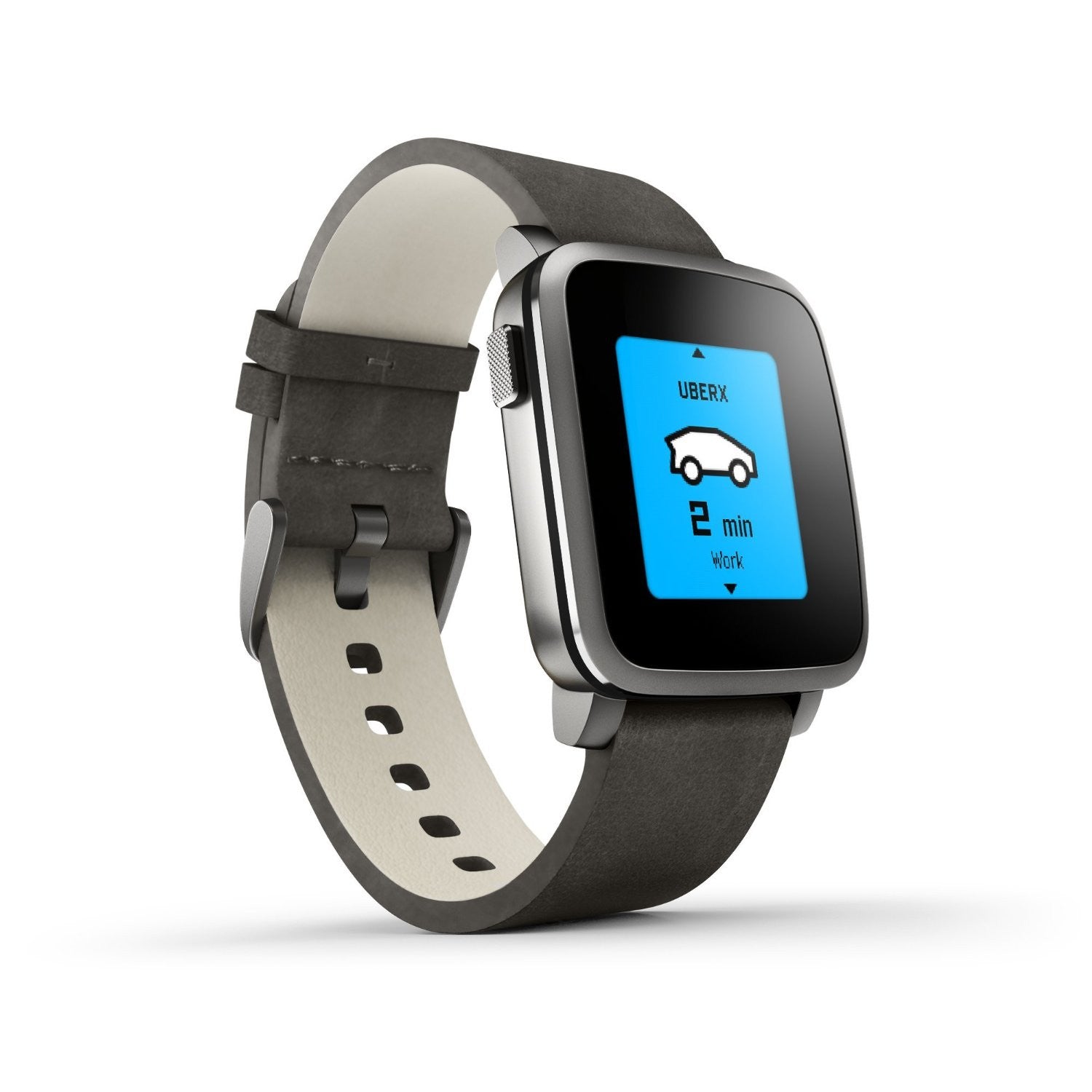 Pebble Time Steel Smartwatch - Compatible with Apple iPhone & Android Phones - Fitness Tracking, Notifications, Waterproof for Running, Swimming & Daily Use