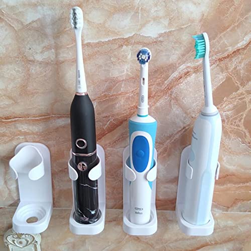 4Pcs Electric Toothbrush Holder Set - Wall Mounted Traceless Stand Rack Organizer for Bathroom | Space Saving Toothbrush Storage | Perfect for Electric Toothbrushes, Bathroom Organization & Small Spaces