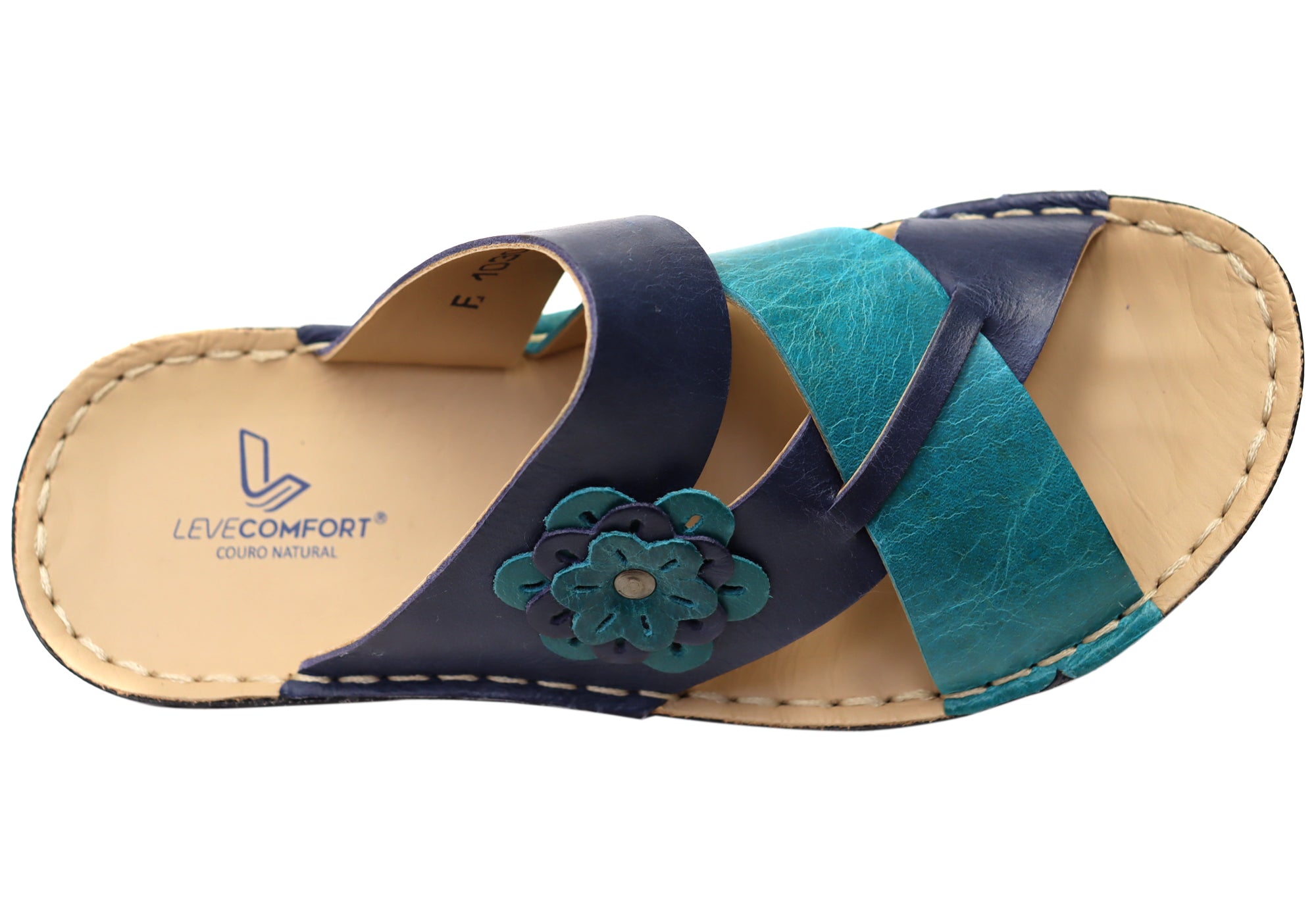 Levecomfort Debra Women's Brazilian Comfortable Leather Slides Sandals - Soft & Supportive for Casual Wear, Beach, and Home Use