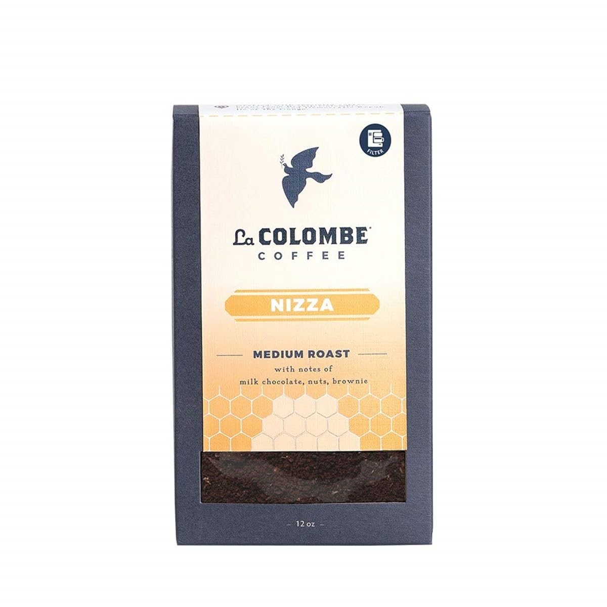 La Colombe Nizza Medium Roast Drip Grind Ground Coffee - Milk Chocolate, Nuts & Brownie Flavors with Honey-Sweet Roasted Nuttiness, 12oz (Pack of 4) | Perfect for Home Brewing, Office Coffee Breaks & Gift Giving