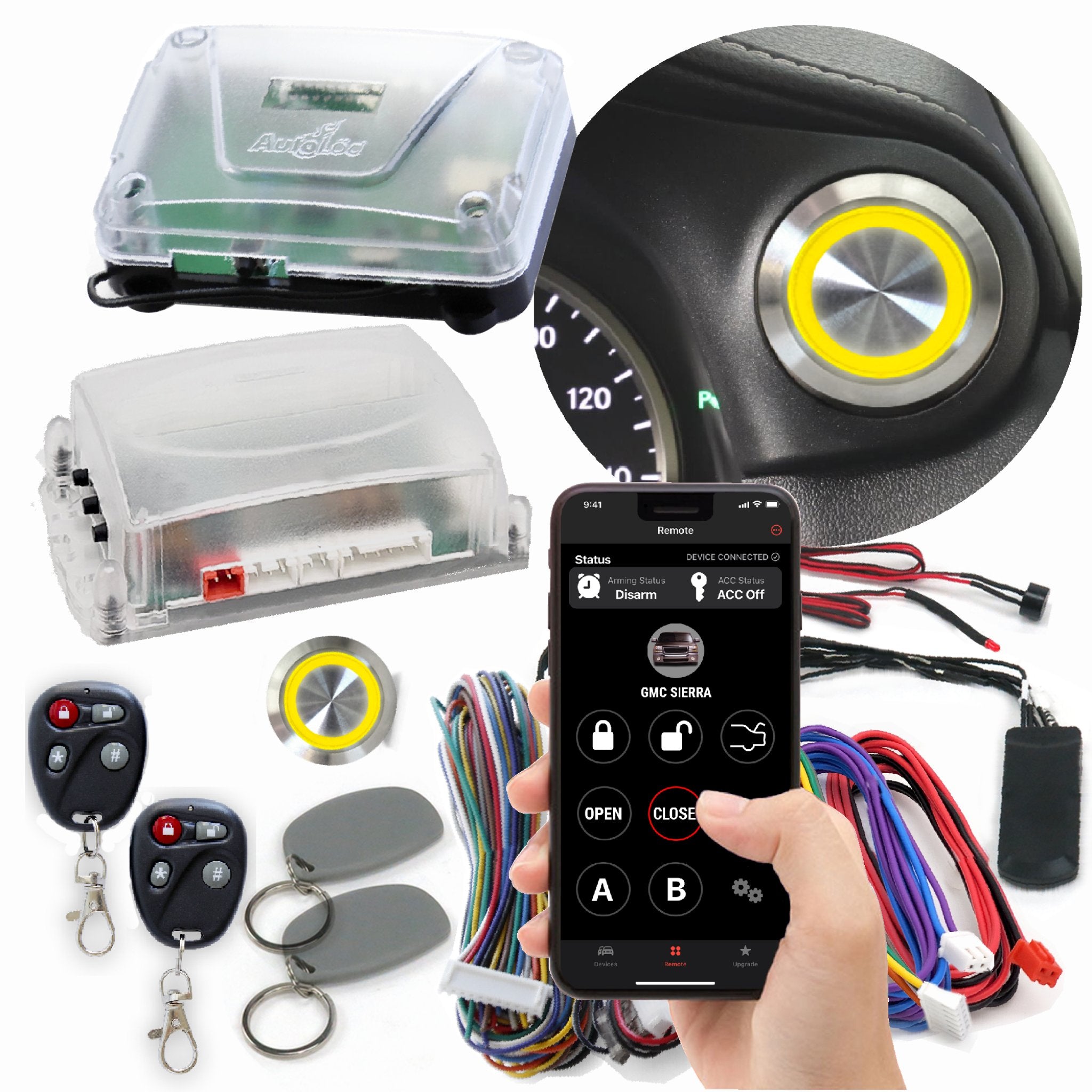 1905 Buick Model C Billet Push Button Engine Start Kit - Keyless Entry, Remote Start & RFID Ignition System (No Keys Required) - Perfect for Classic Car Restoration & Custom Hot Rod Builds
