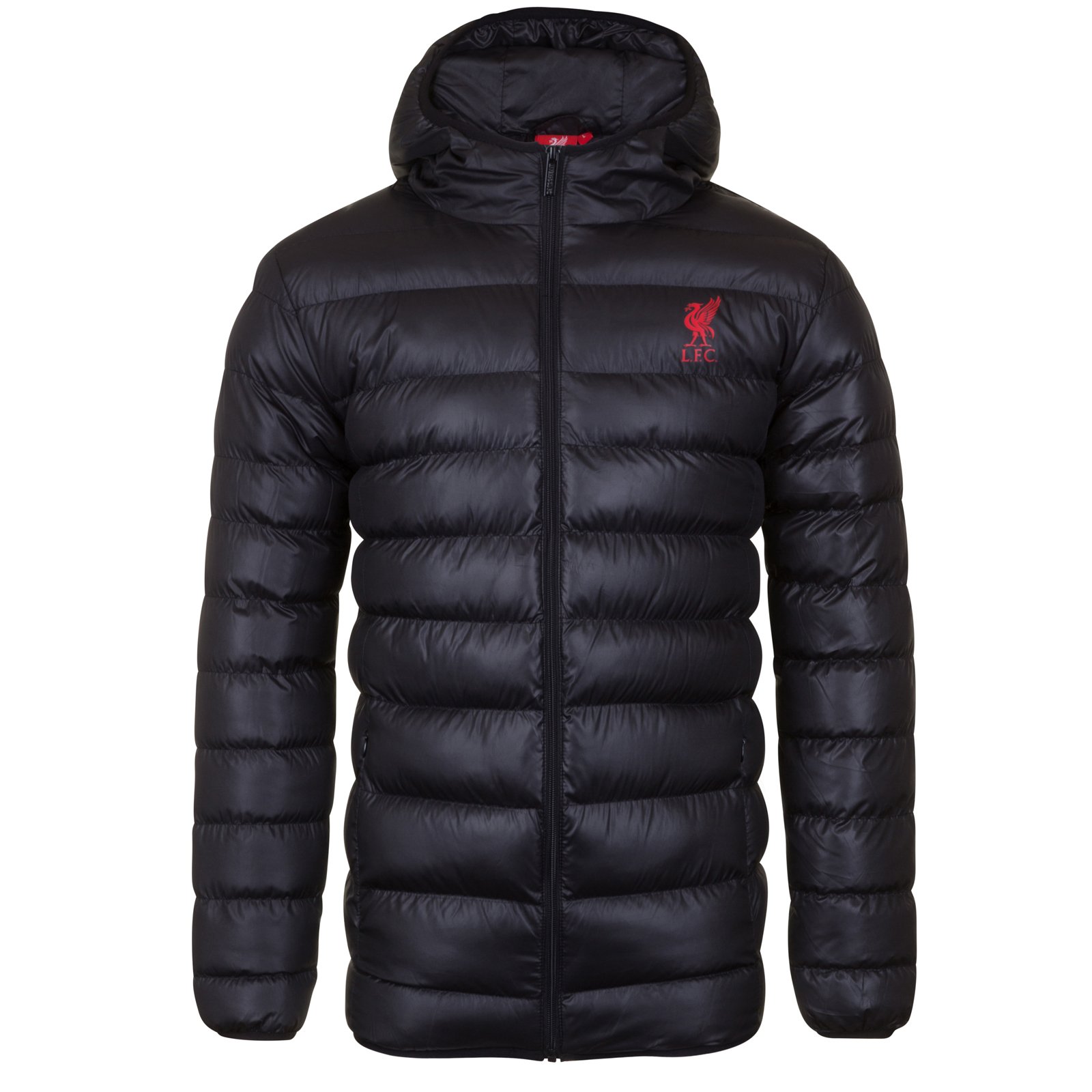 Liverpool FC Official Soccer Gift - Men's Quilted Hooded Winter Jacket for Football Fans | Warm Winter Coat for Matchdays & Outdoor Activities