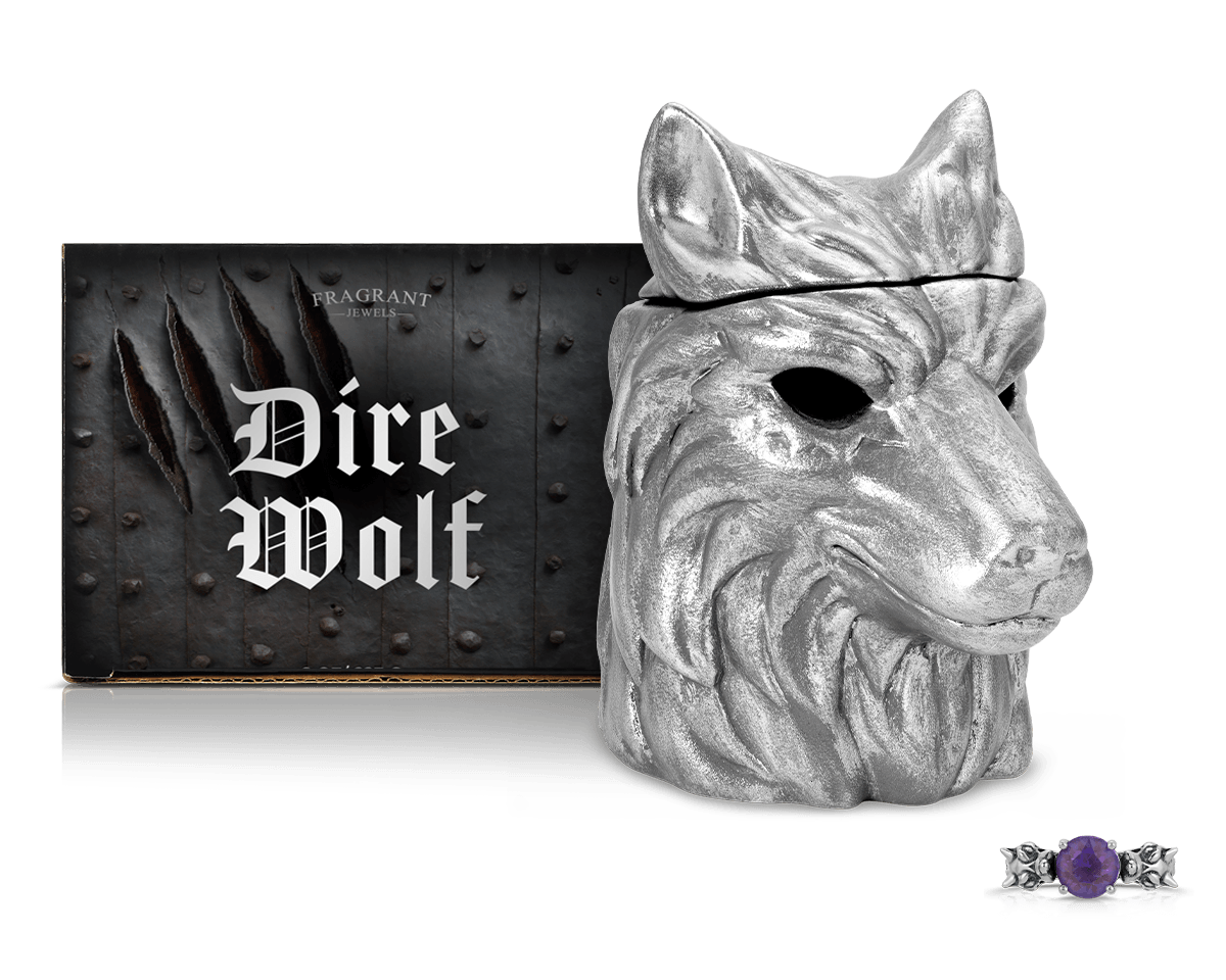 Dire Wolf Scented Jewelry Candle - Handmade Soy Wax Candle with Hidden Ring Inside - Perfect for Gifts, Home Decor & Relaxation