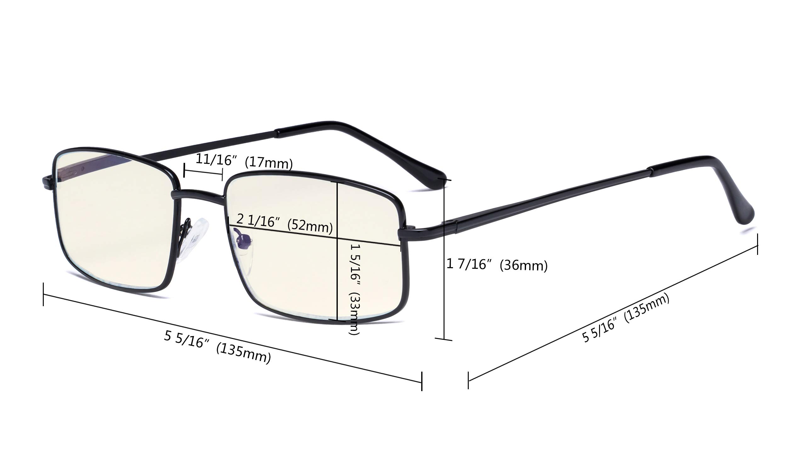 CessBlu Blue Light Blocking Glasses for Men - Anti Glare Computer Glasses with UV Protection for Screen Time, Gaming & Office Work