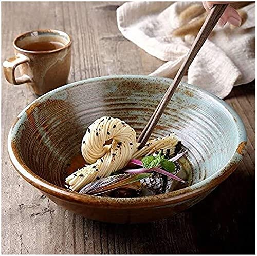 8-inch Heat-Resistant Ceramic Snack Bowl - Perfect for Pasta, Cereal, Desserts & Fruits | Durable Mixing Bowl for Kitchen, Dining & Hotel Use | Retro Style Soup Bowl Gift Set (1 Package) - Ideal for Home, Restaurant or Party Serving