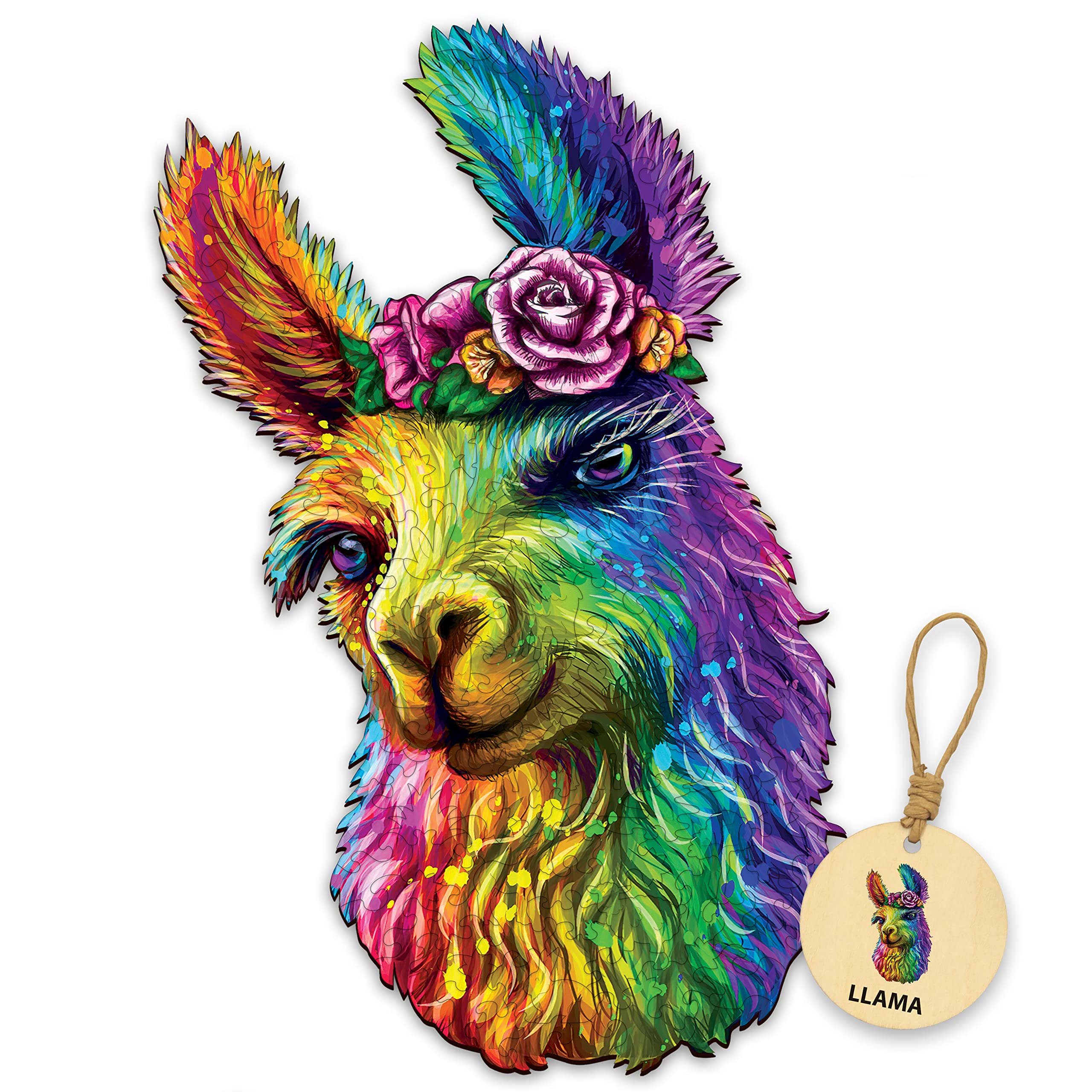 DEPLEE 286-Piece Wooden Llama Jigsaw Puzzle for Adults - Unique Animal Shape, Creative Challenge for Family & Friends (19.4x12.8 Inches) - Perfect for Stress Relief, Home Decor, and Game Nights