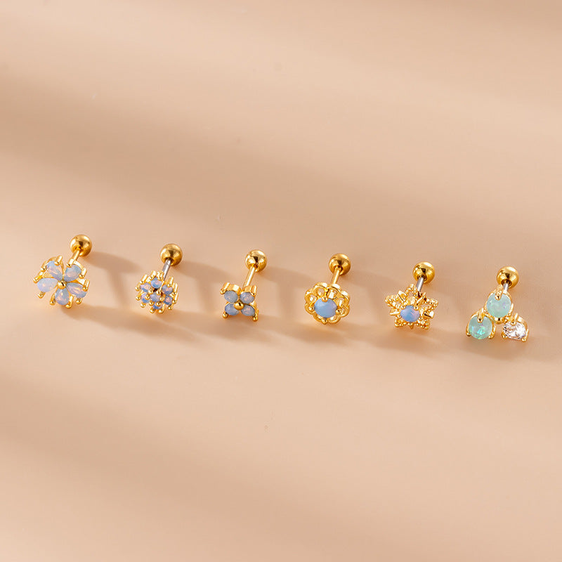 20G Small Flower Helix Stud Sleeper Earrings for Cartilage Piercing | HSPJ777 | Perfect for Everyday Wear, Gifts & Special Occasions