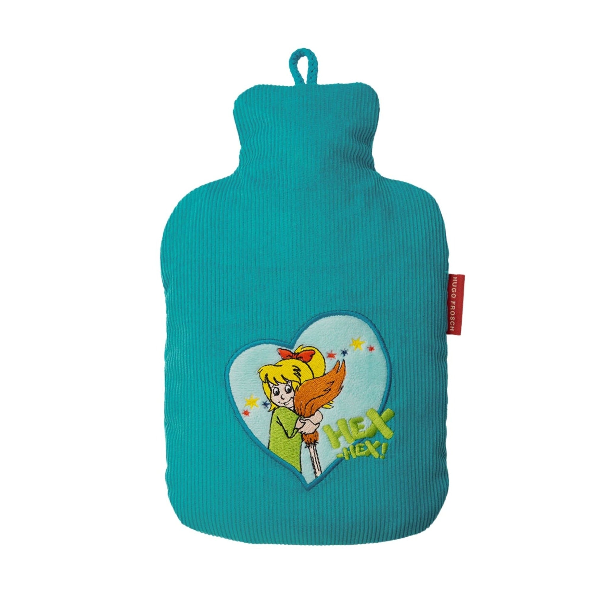 0.8L Eco-Friendly Hot Water Bottle with Bibi Blocksberg Design - BPA-Free, Latex-Free Rubberless Heating Pad for Winter Warmth, Menstrual Cramp Relief & Cozy Home Use