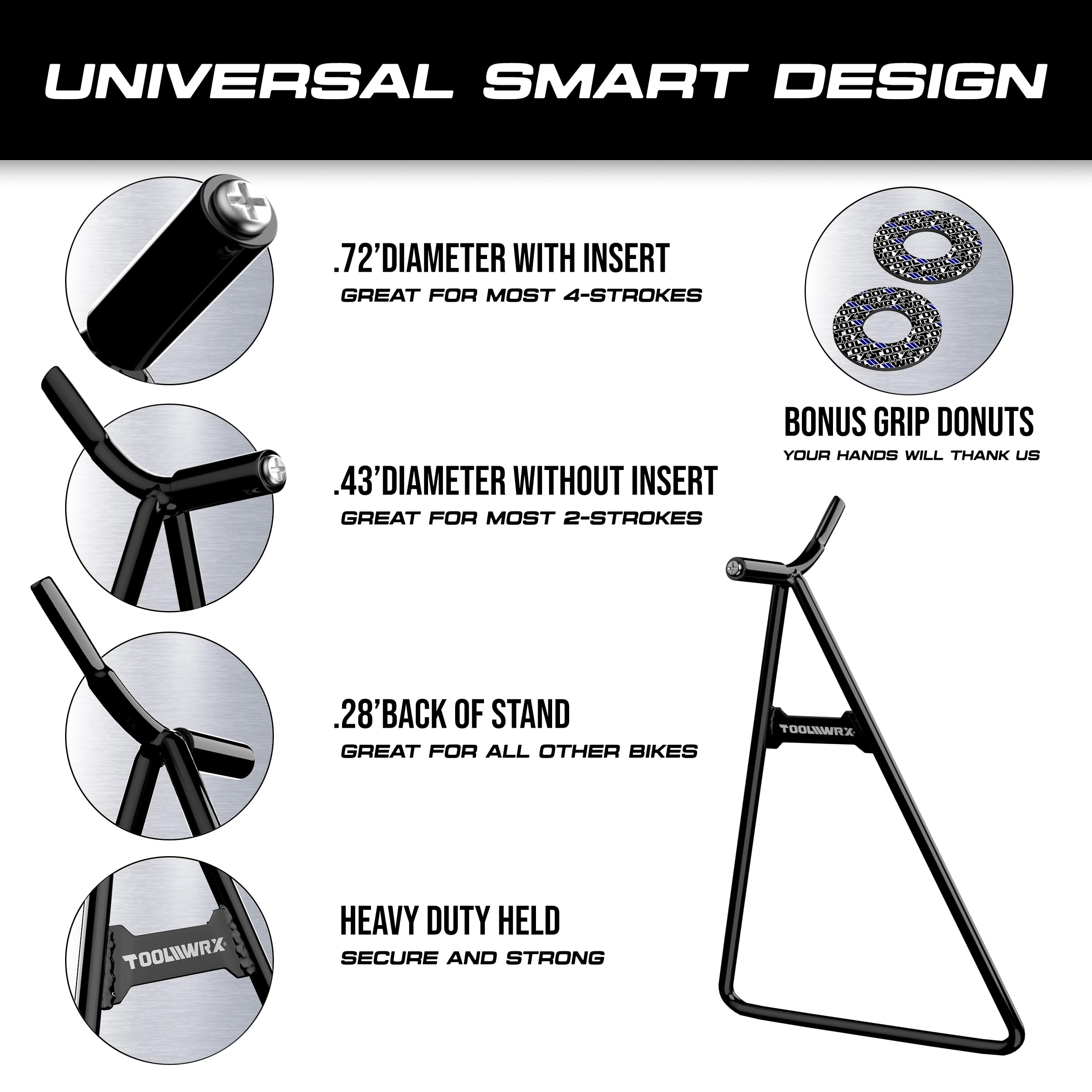 Heavy Duty Universal Dirt Bike Stand - Triangle Motorcycle Kickstand Lift for 50-500cc Bikes, Rustproof & Lightweight Metal Dirtbike Accessories - Perfect for Garage Storage, Off-Road Maintenance & Motocross Racing