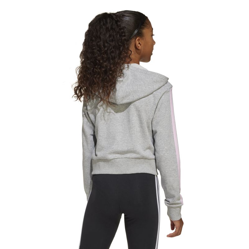 Adidas Girls Essentials 3-Stripes Fleece Hoodie - Soft & Warm Pullover for Kids - Perfect for School, Play & Outdoor Activities