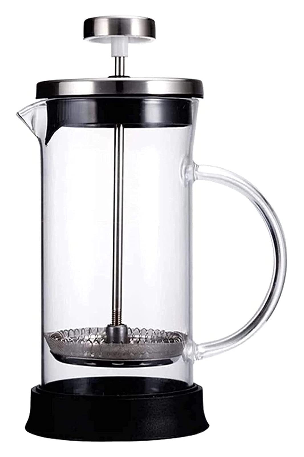 Premium French Press Coffee Maker - 600ML Glass Coffee Pot with Stainless Steel Filter for Rich, Smooth Brew | Ideal for Home, Office & Camping Use | Handcrafted Coffee & Tea Infuser (Color: A)