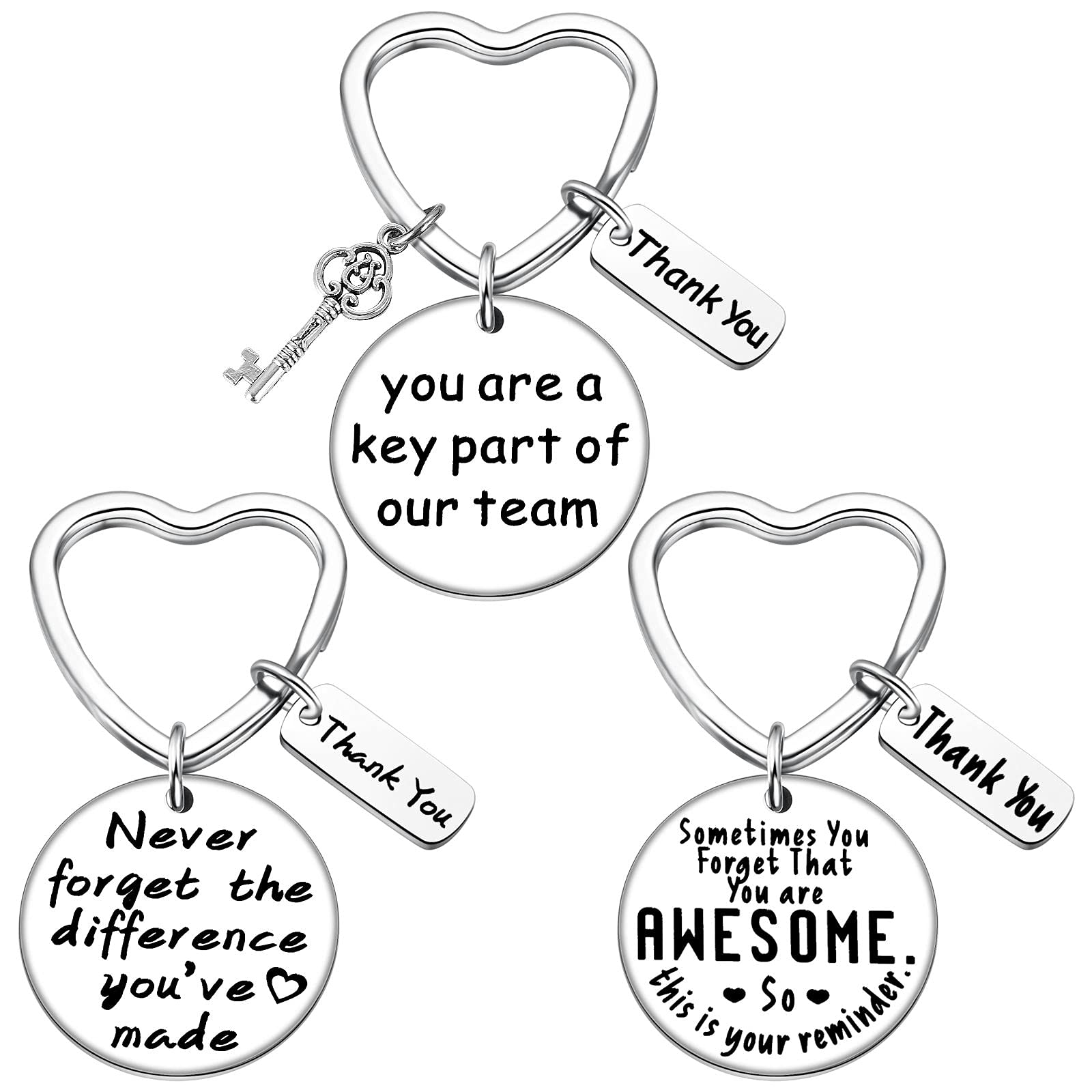 3pcs Employee Appreciation Keychain Set - Retirement & Thank You Gifts for Coworkers, Office Staff & Team Members - Well Done Recognition Awards for Colleagues | Perfect for Work Anniversaries, Farewell Parties & Professional Milestones