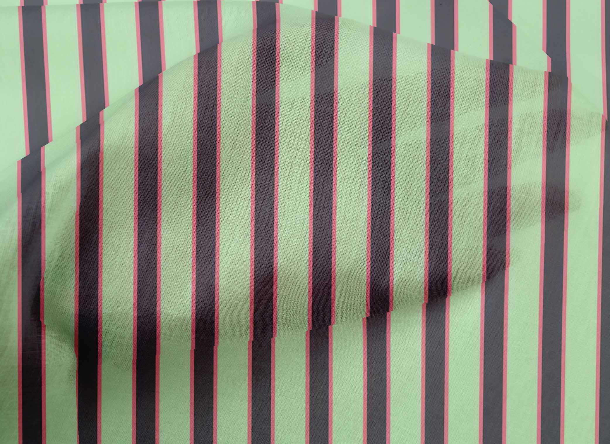 oneOone Organic Cotton Voile Fabric - Shadow Stripe Printed Decor Fabric, 42 Inch Wide | Perfect for Curtains, Drapes, and Home Decor Projects