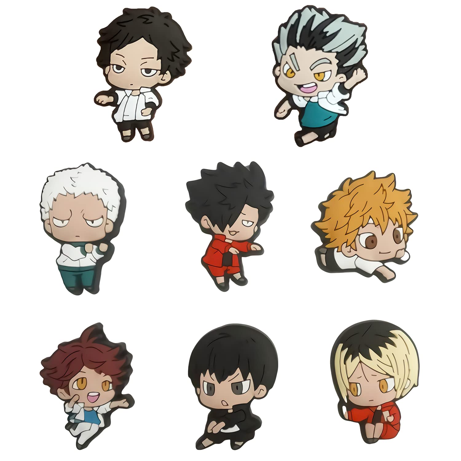 Haikyuu Anime 8PCS PVC Shoe Charms for Crocs - Cute Decorations for Croc Sandals, Bracelets & Ornaments - Perfect Gift for Teens, Women & Men - Great for Cosplay, School, and Everyday Wear
