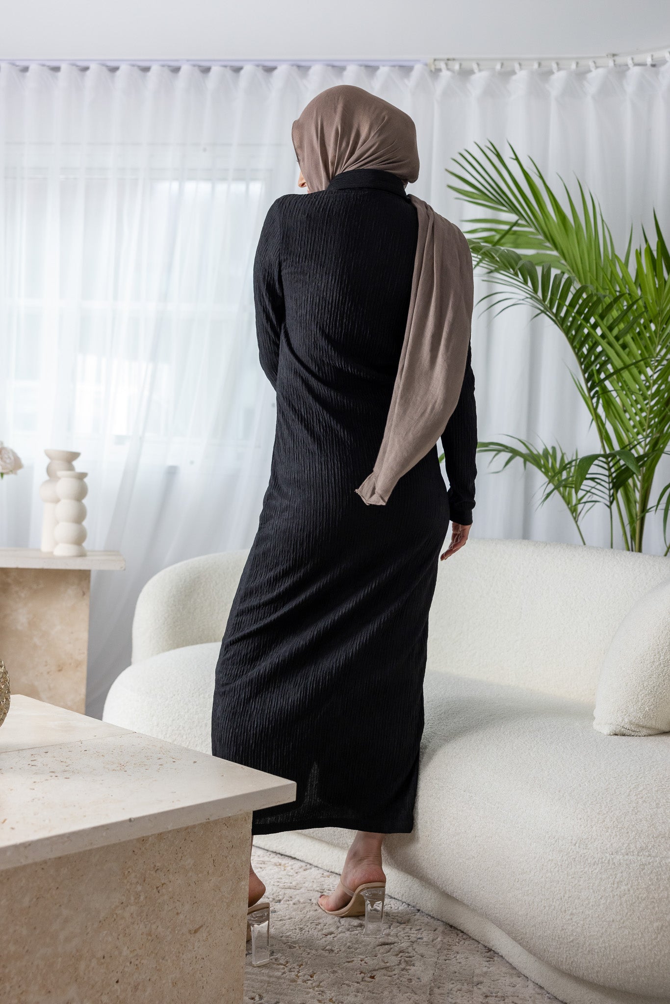 Dream Textured Shirt Dress for Women - Soft Casual Long Sleeve Button Down Tunic Top - Perfect for Work, Date Night & Weekend Outings
