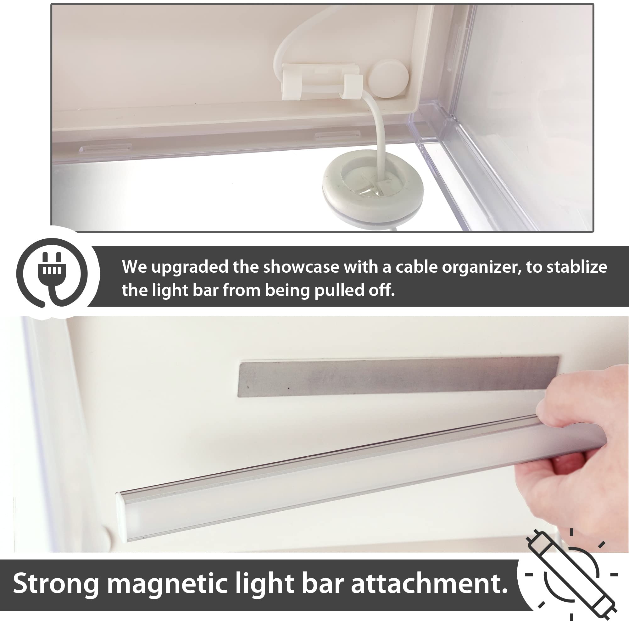 Premium Clear Acrylic Display Case with LED Lighting for Mini Action Figures & Pop Collectibles - 11.8