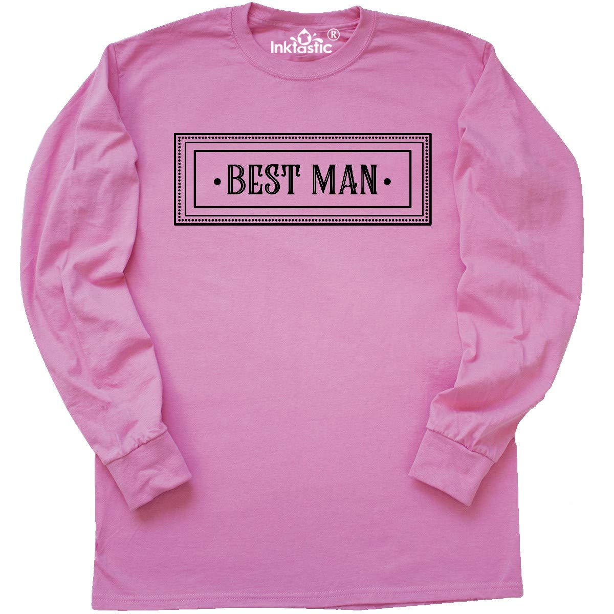 Inktastic Best Man Funny Long Sleeve T-Shirt for Groomsmen - Wedding Party Gift, Bachelor Party Outfit, Casual Wear for Men